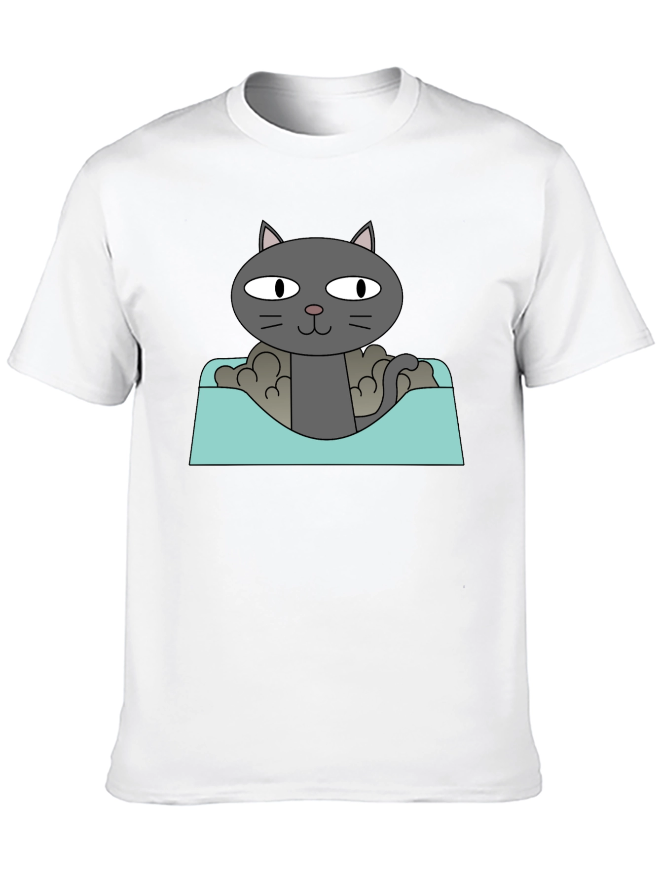 Cat in a Box Graphic T-Shirt - Black