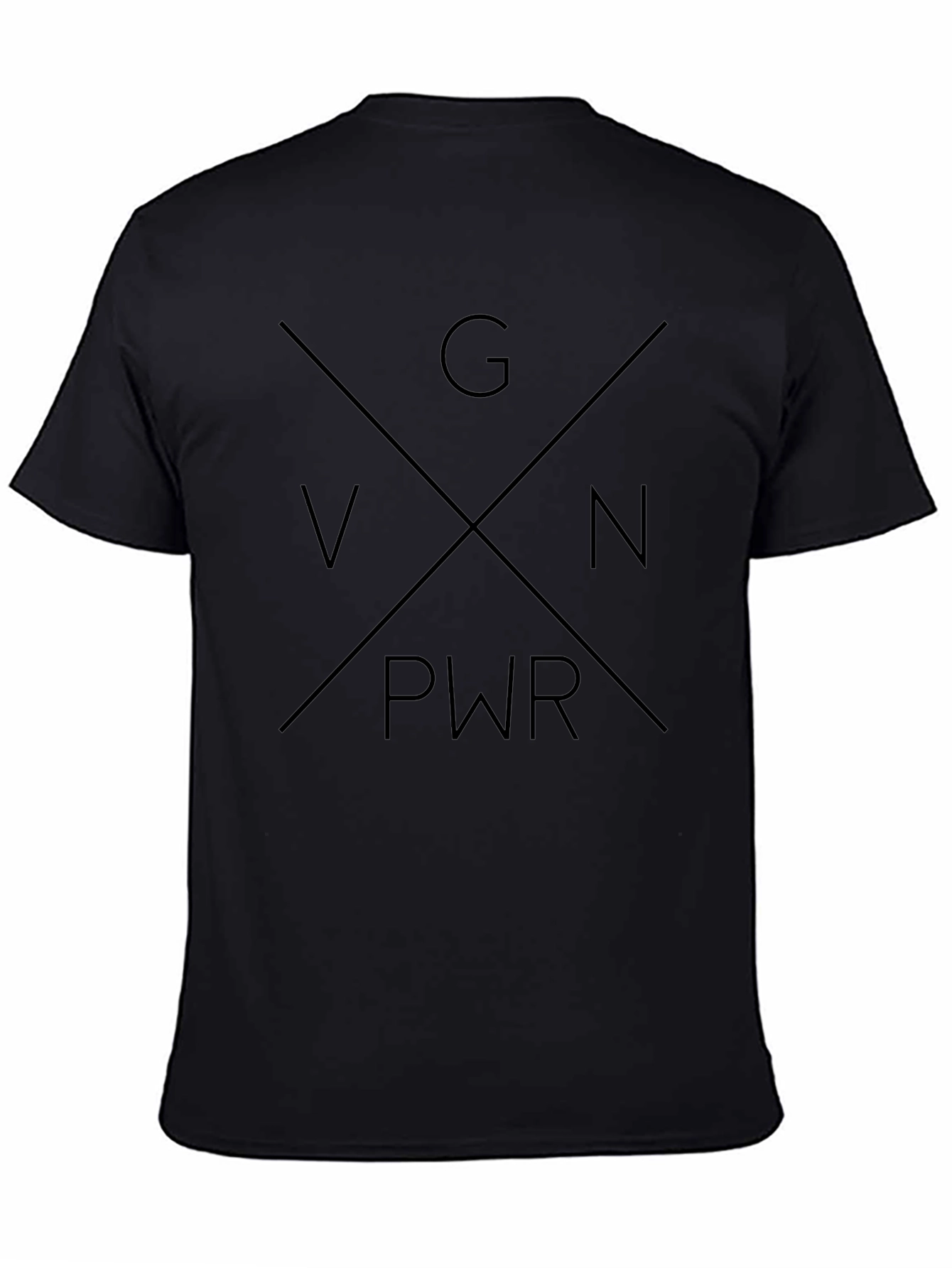 GN PWR Graphic Tee - Black Crew Neck T-Shirt