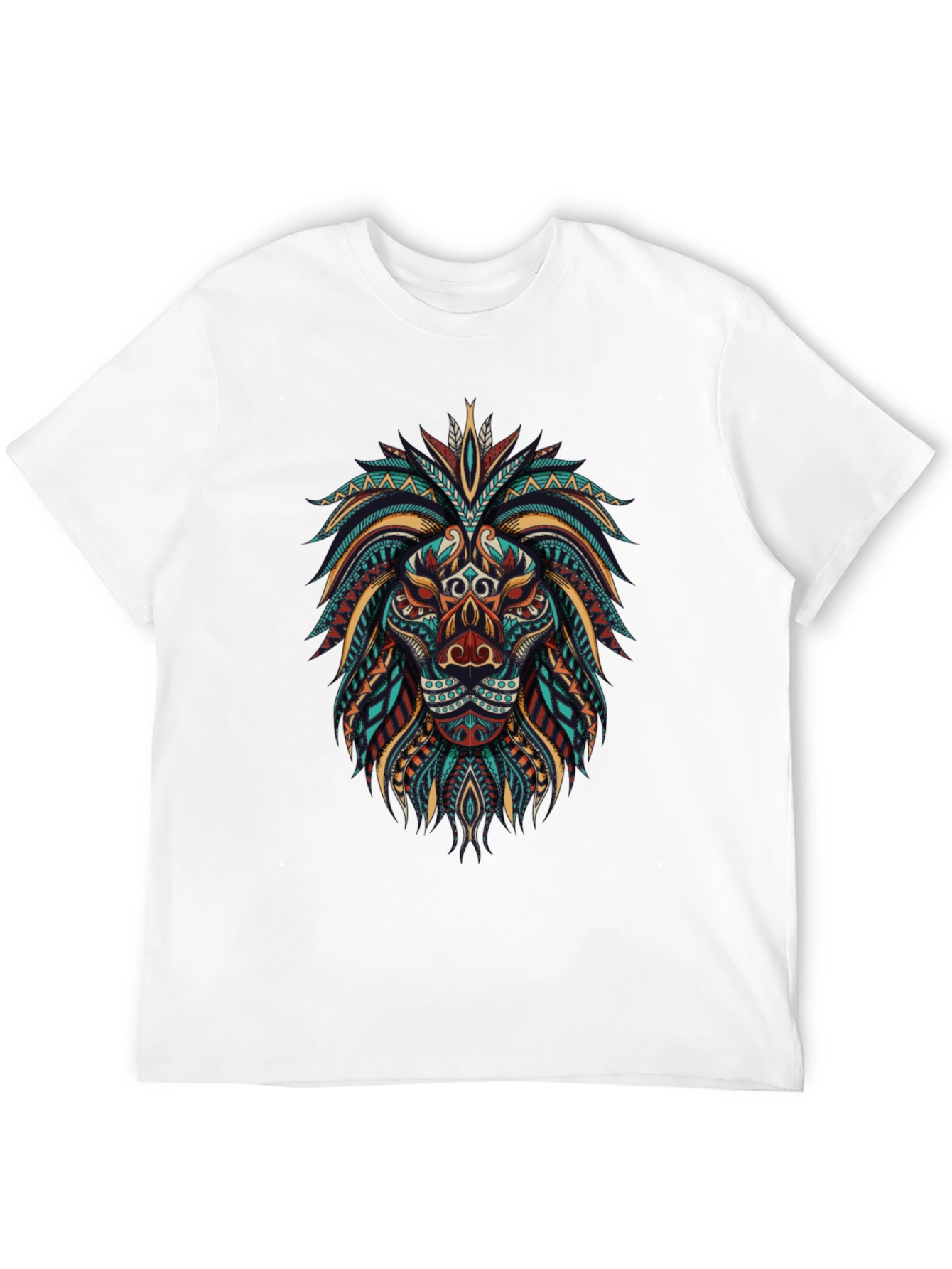 Tribal Lion Graphic Tee - Cool Artistic Design