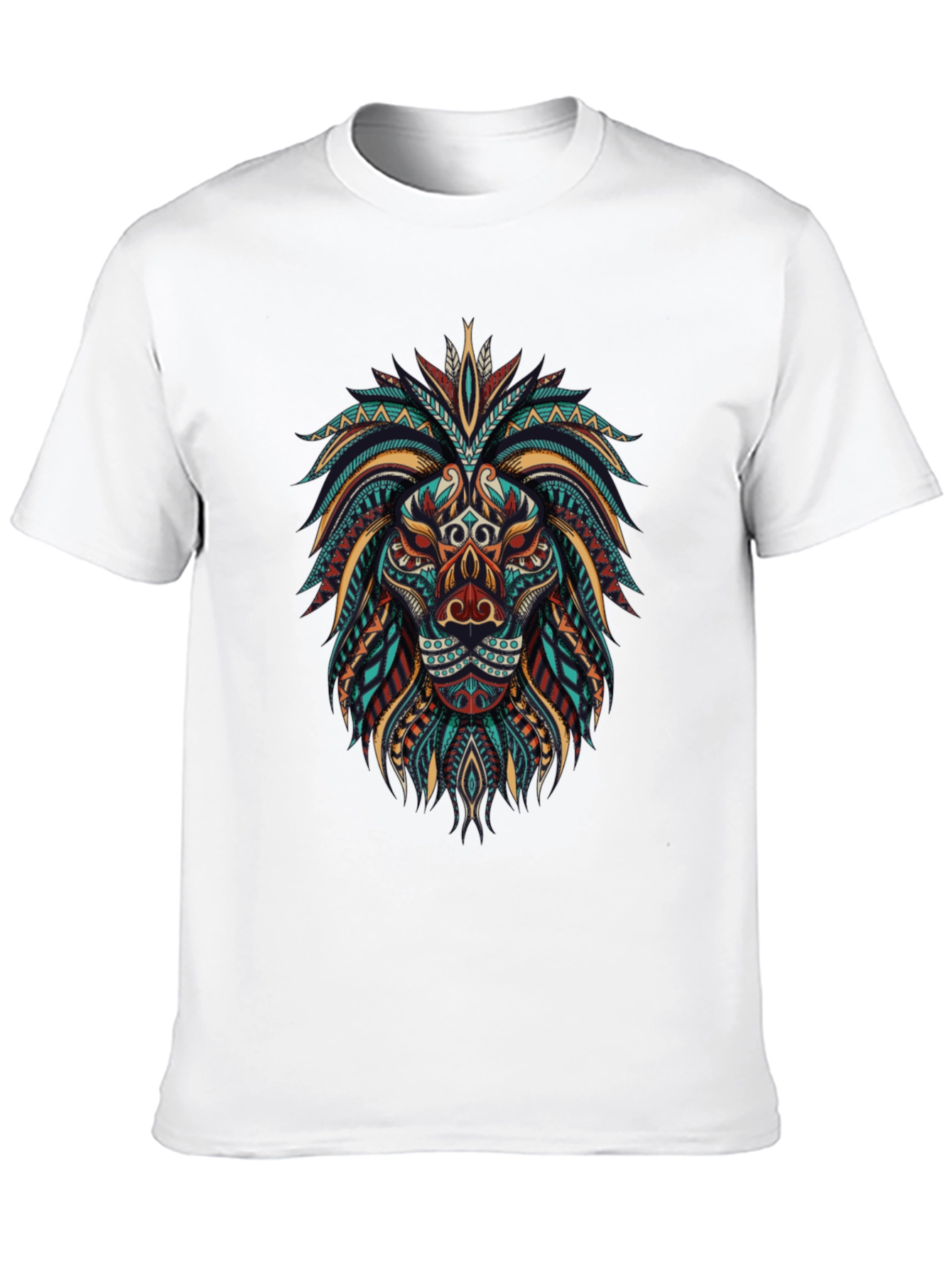 Tribal Lion Graphic Tee - Cool Artistic Design