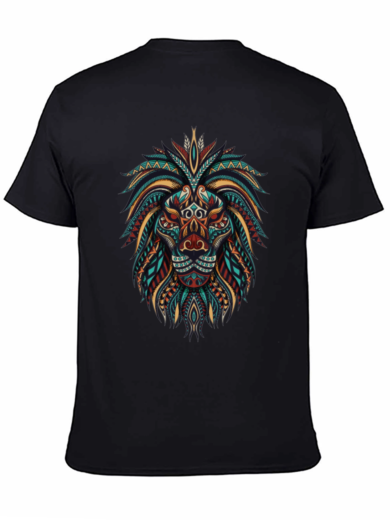 Tribal Lion Graphic Tee - Cool Artistic Design