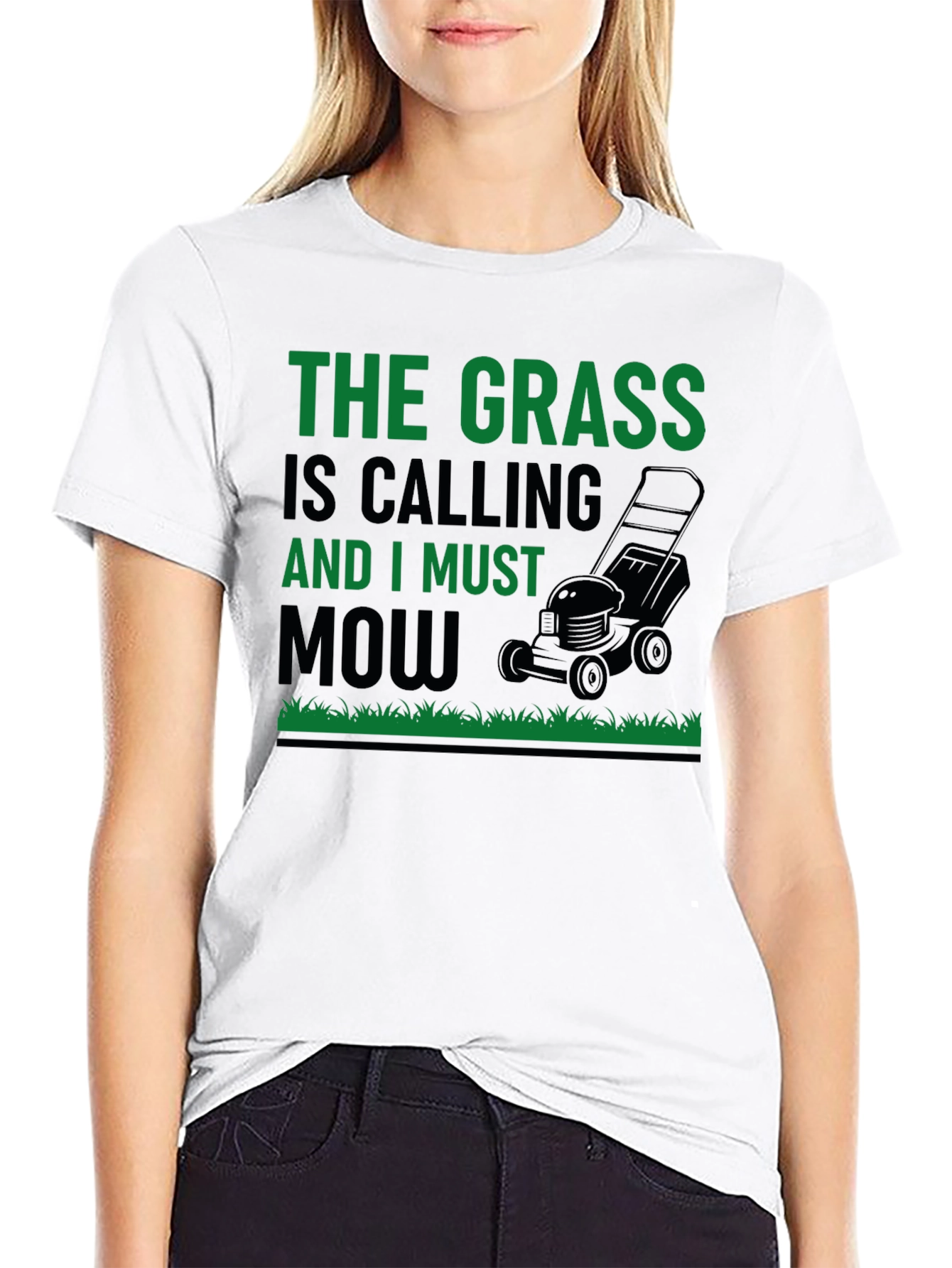Funny Lawn Mowing T-Shirt - The Grass Is Calling