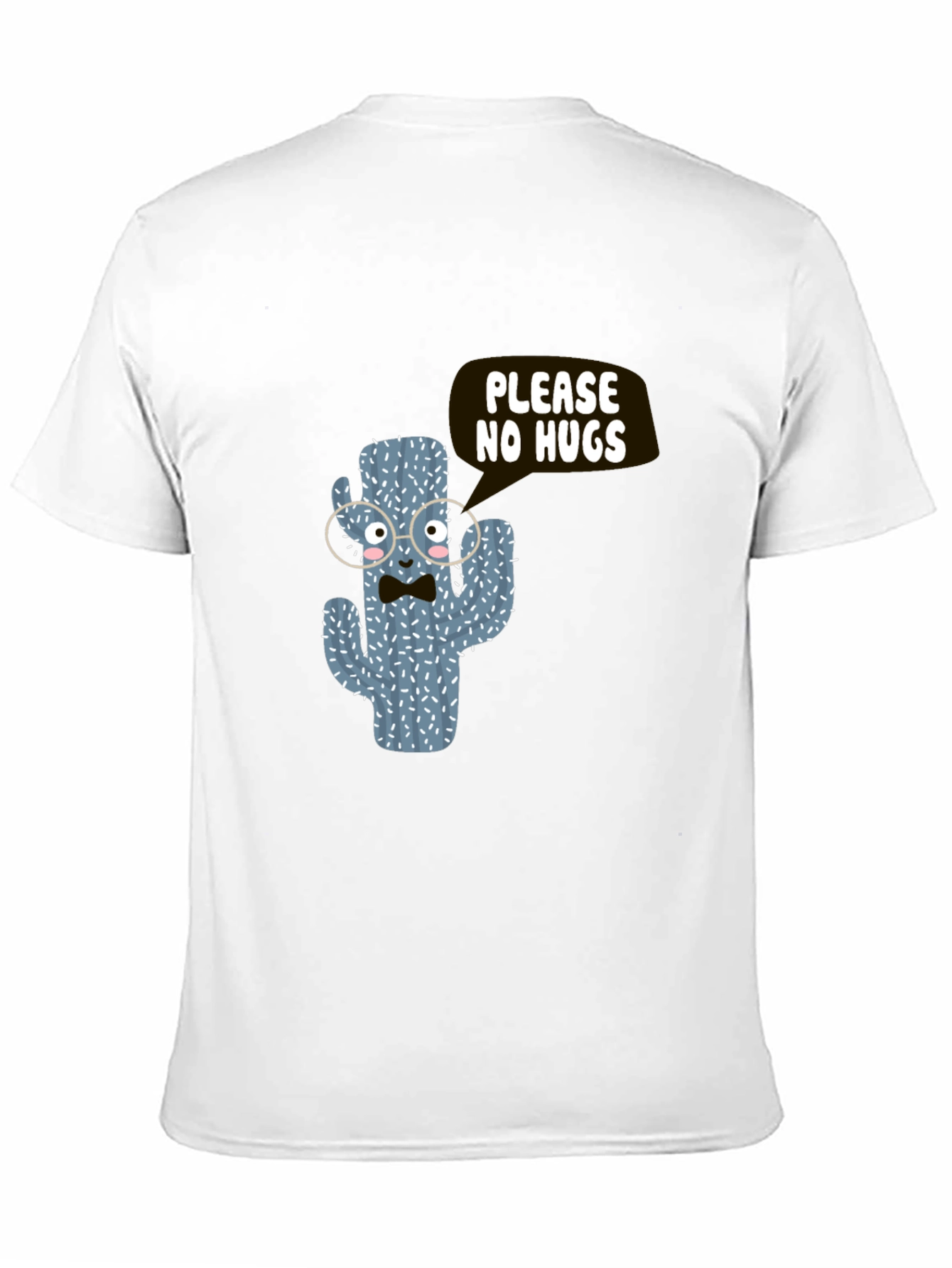 Funny Cactus No Hugs Black T-Shirt