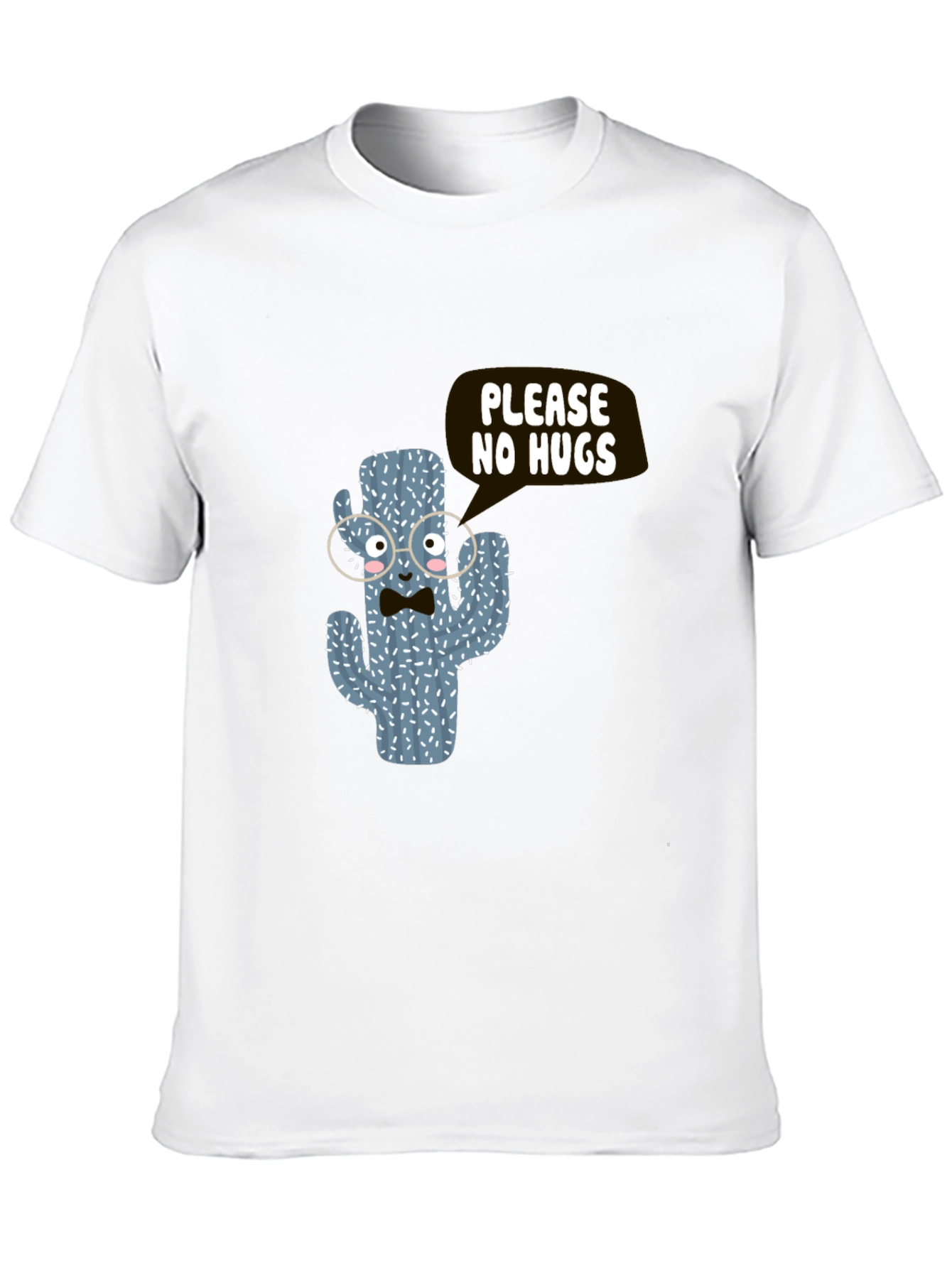 Funny Cactus No Hugs Black T-Shirt