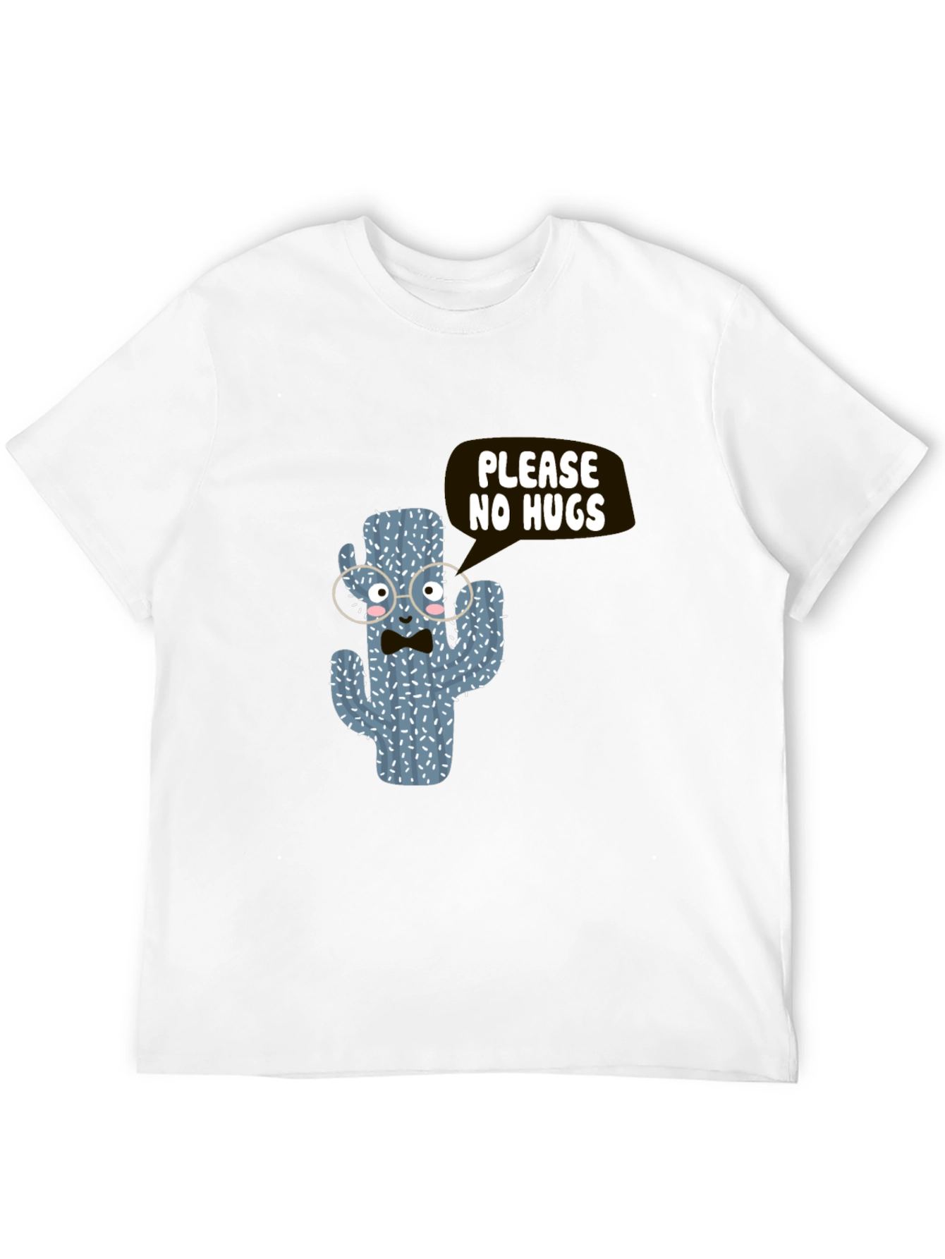 Funny Cactus No Hugs Black T-Shirt