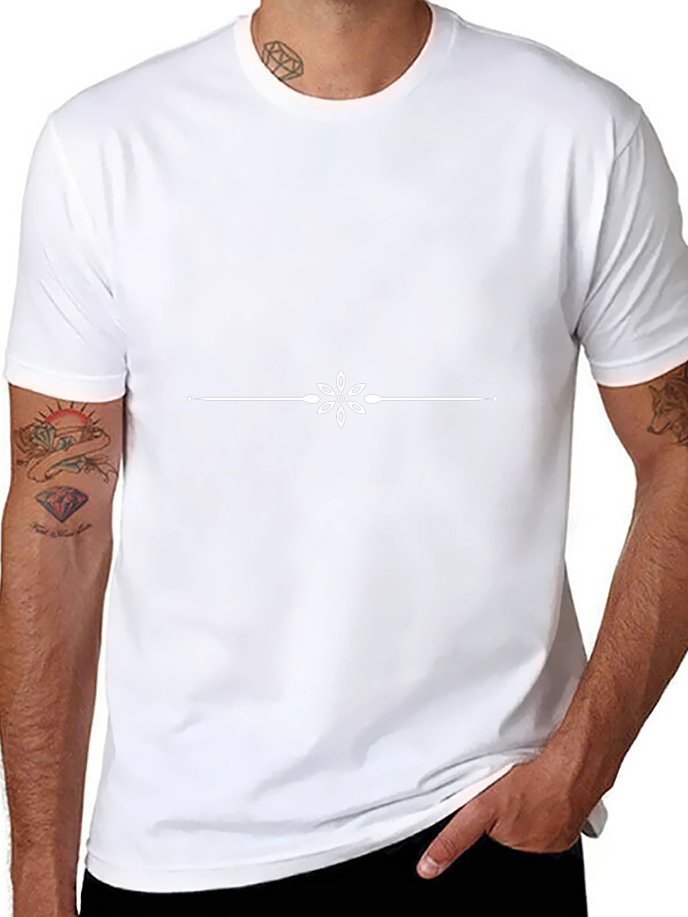 Minimalist Flower Divider Black T-Shirt