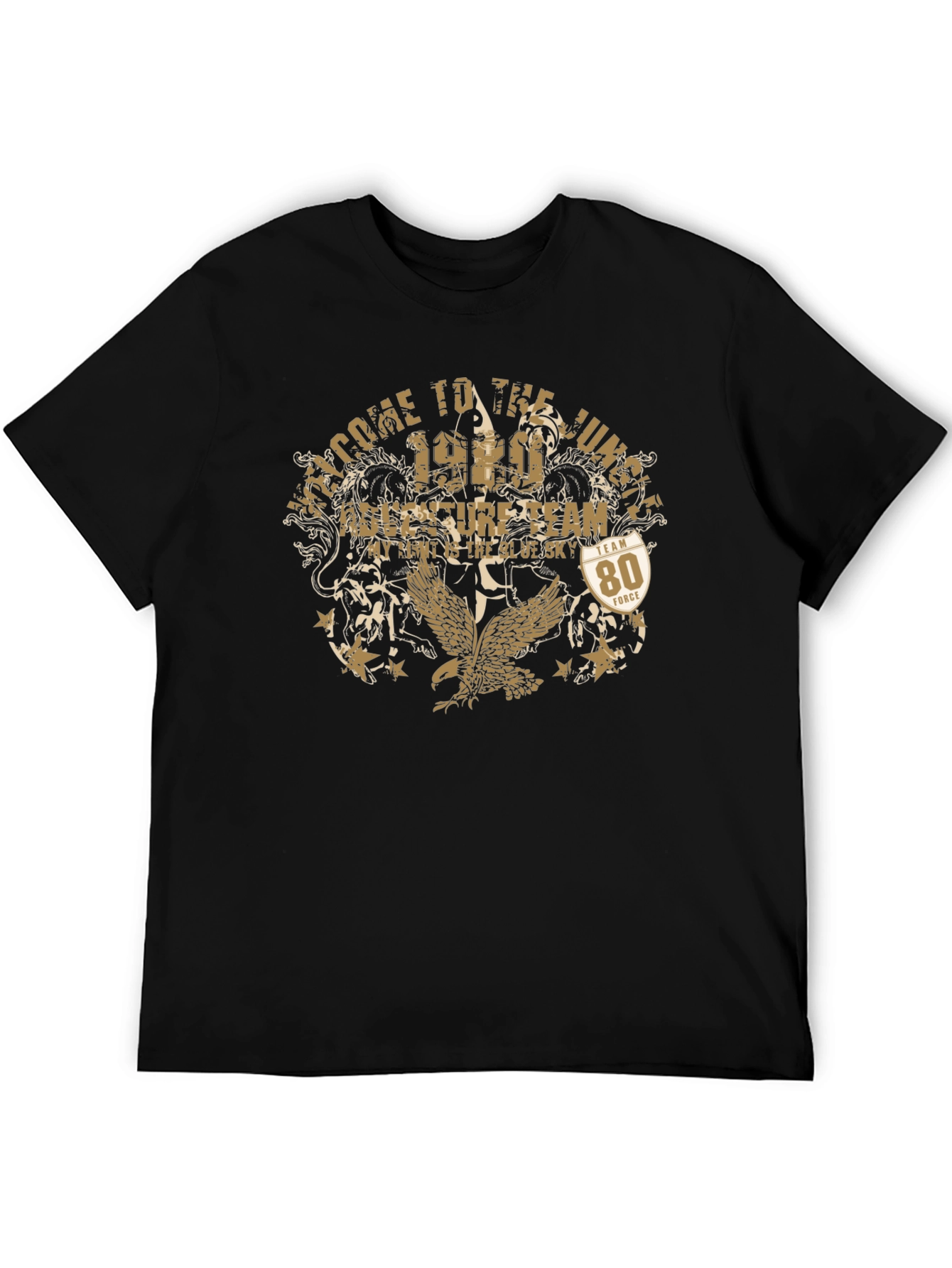 Welcome to the Jungle Graphic Print Black Tee