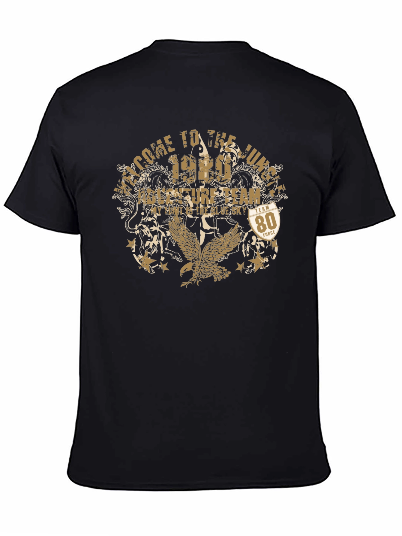 Welcome to the Jungle Graphic Print Black Tee