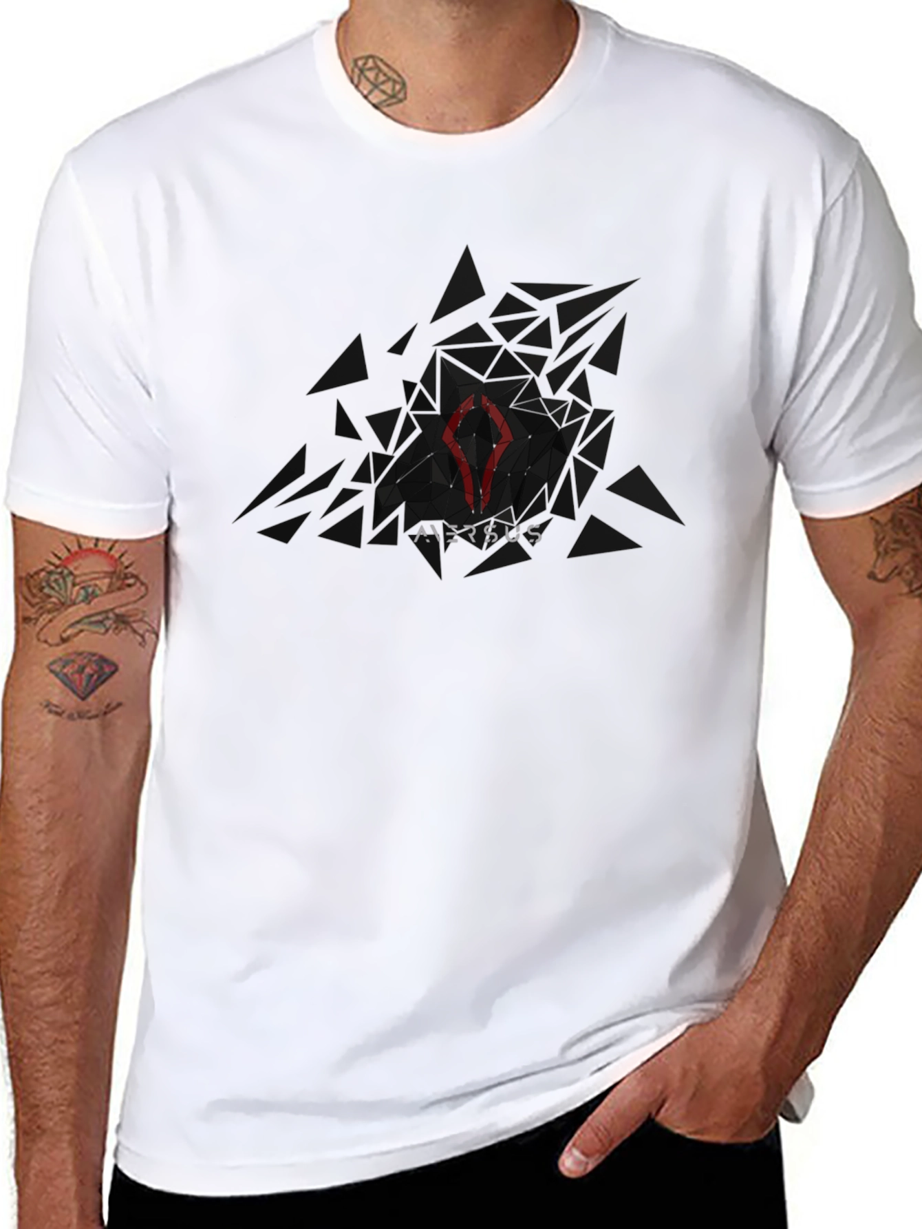 Mens Black Graphic Tee - Versus Design