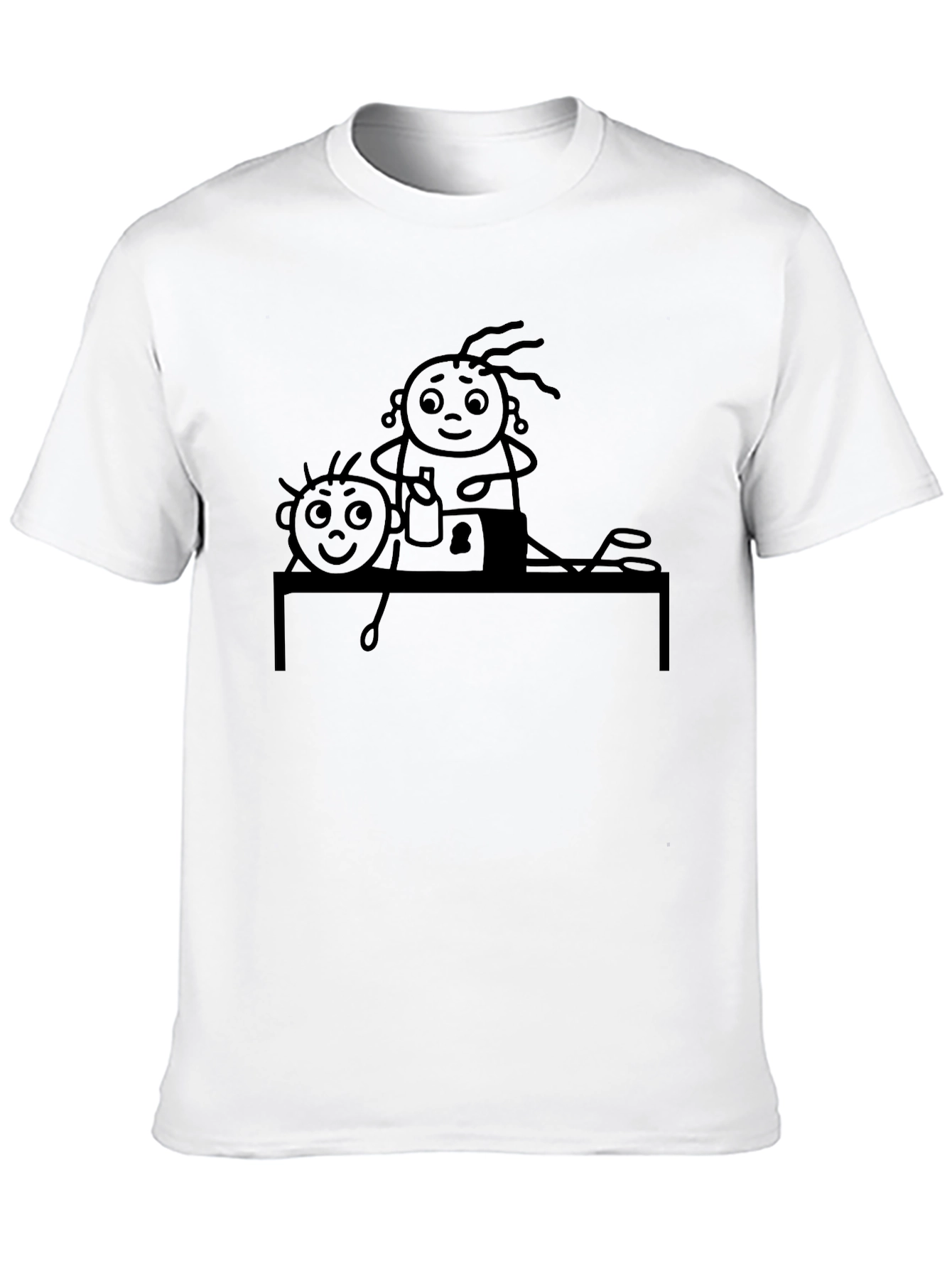 Stick Figure Family Crafting Black T-Shirt
