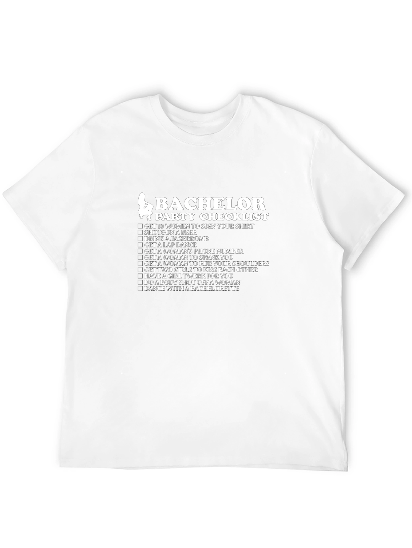 Bachelor Party Checklist Graphic T-Shirt
