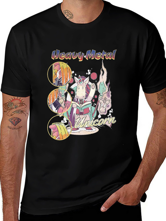Heavy Metal Unicorn T-Shirt - Black Graphic Tee