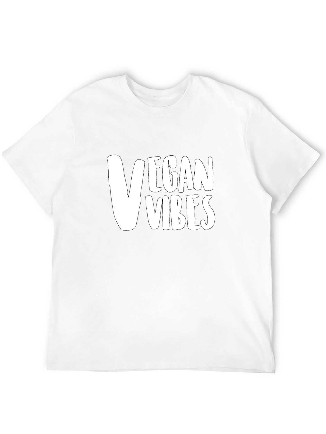 Vegan Vibes Graphic Tee - Black Cotton T-Shirt