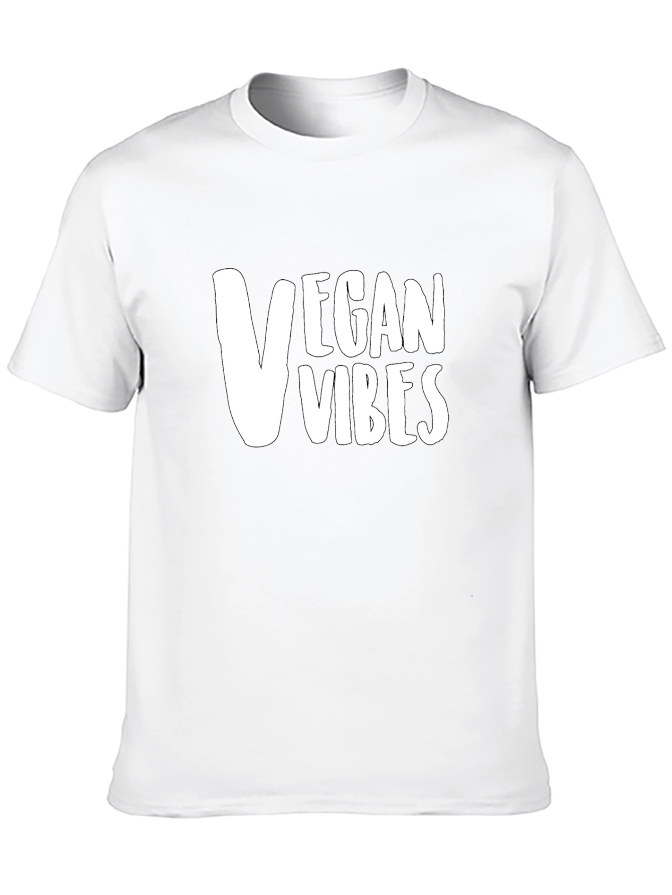 Vegan Vibes Graphic Tee - Black Cotton T-Shirt