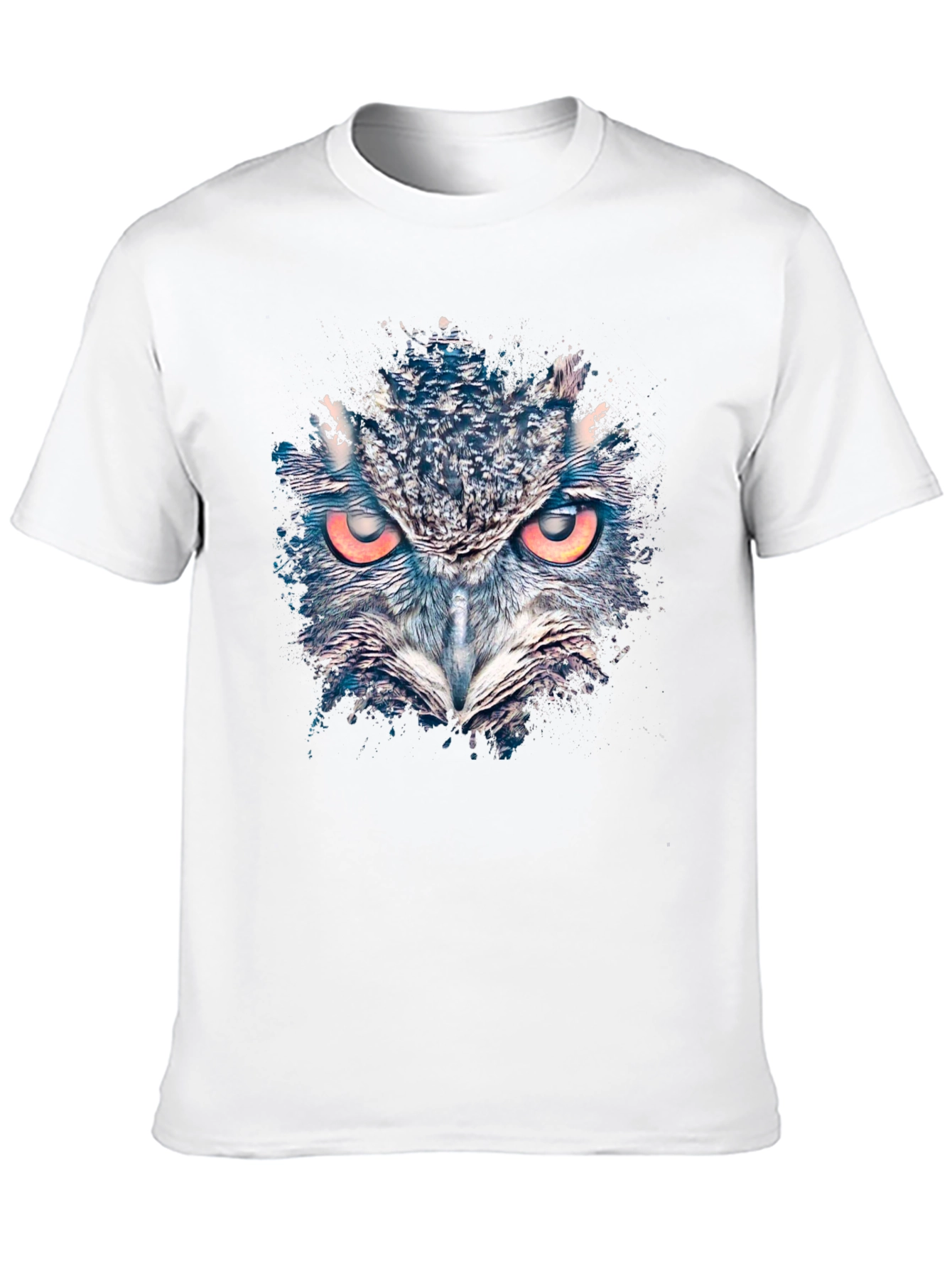 Owl Graphic Print Mens Black T-Shirt