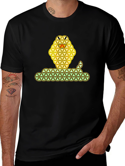 Geometric Snake Graphic T-Shirt - Stylish & Unique