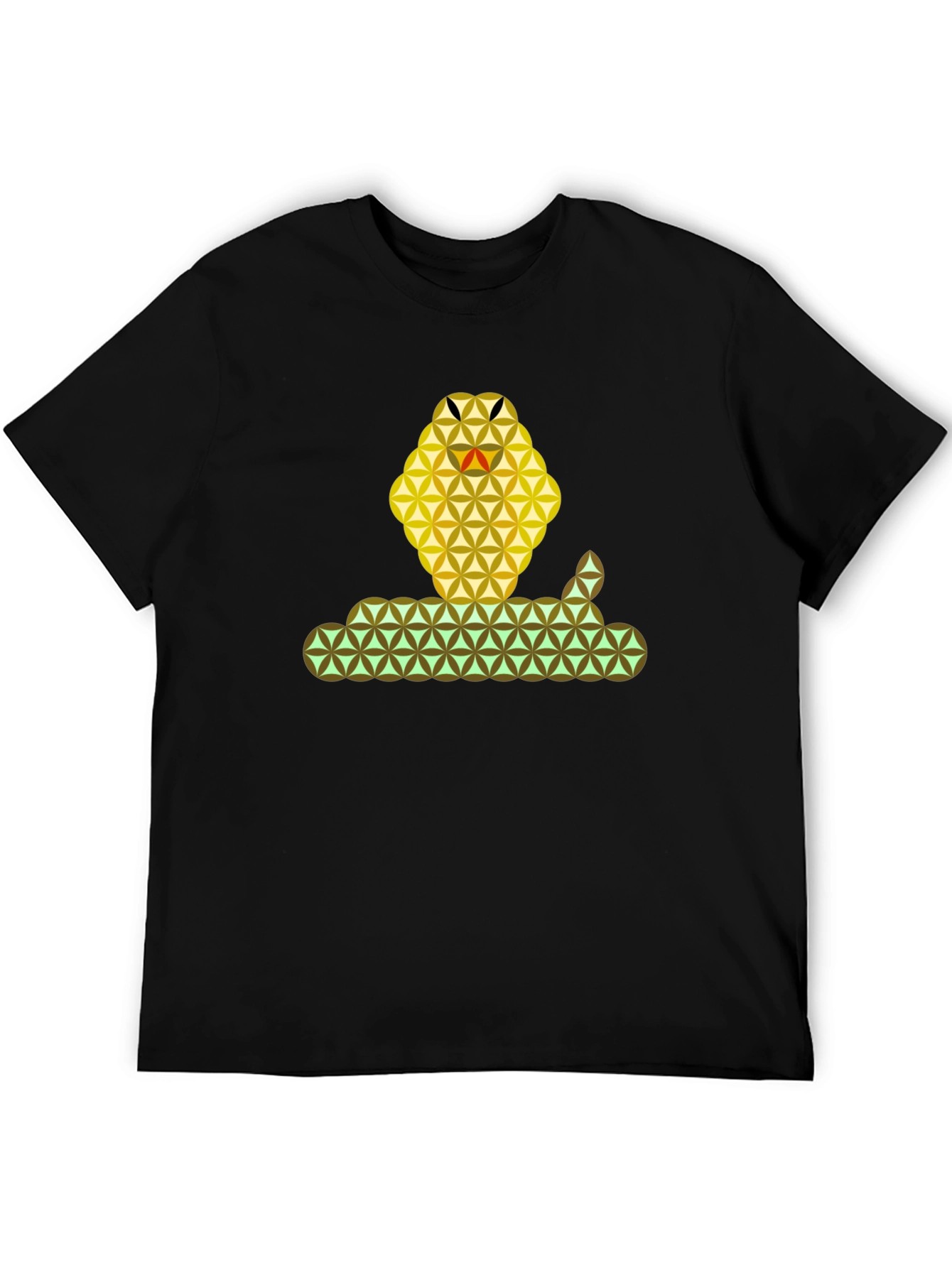 Geometric Snake Graphic T-Shirt - Stylish & Unique