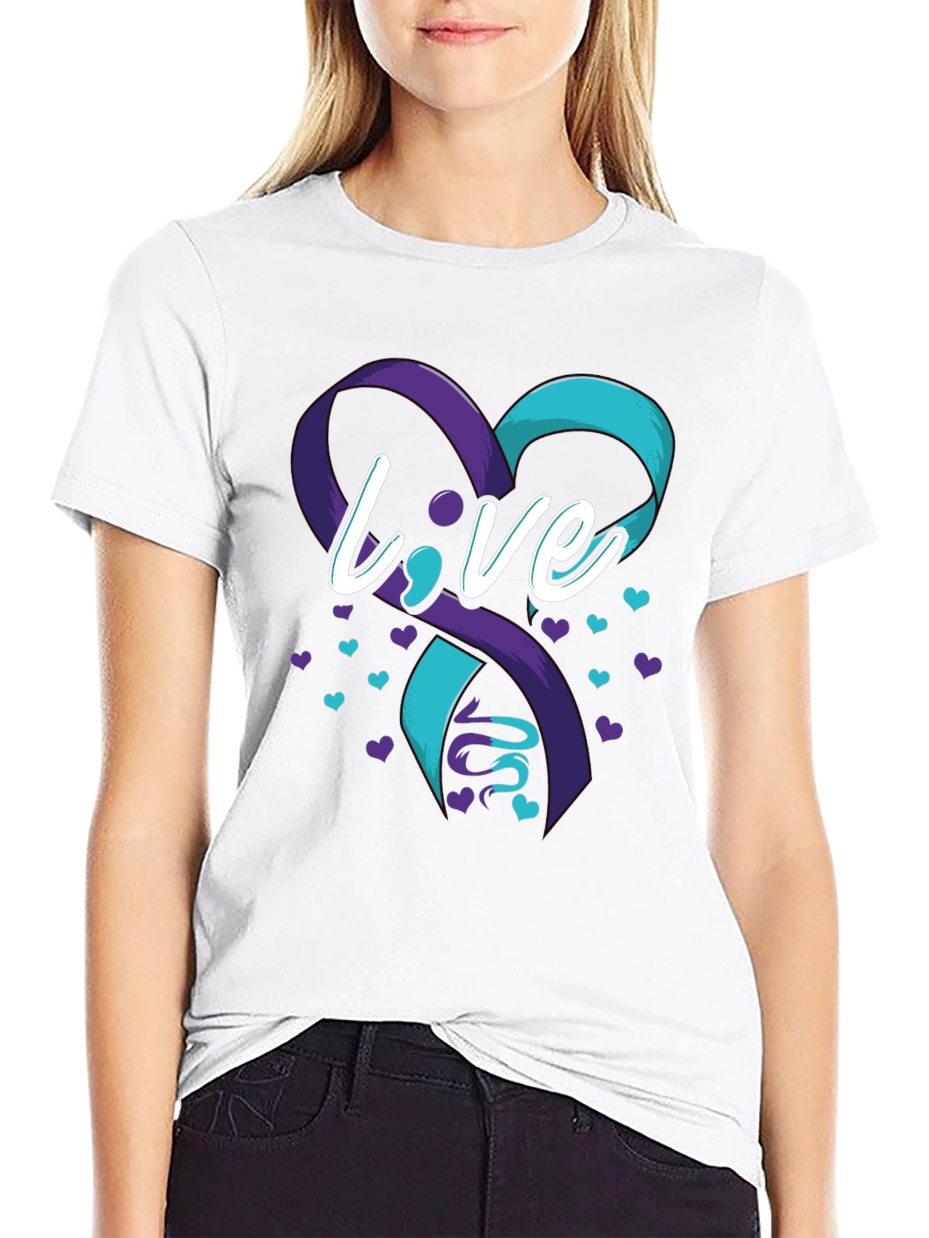 Live Awareness Ribbon Graphic T-Shirt