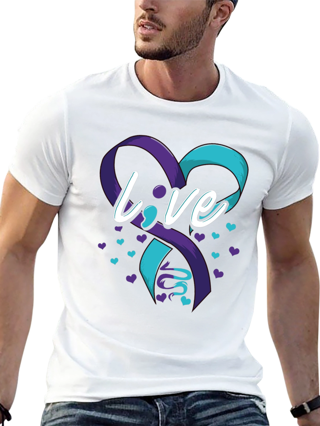 Live Awareness Ribbon Graphic T-Shirt