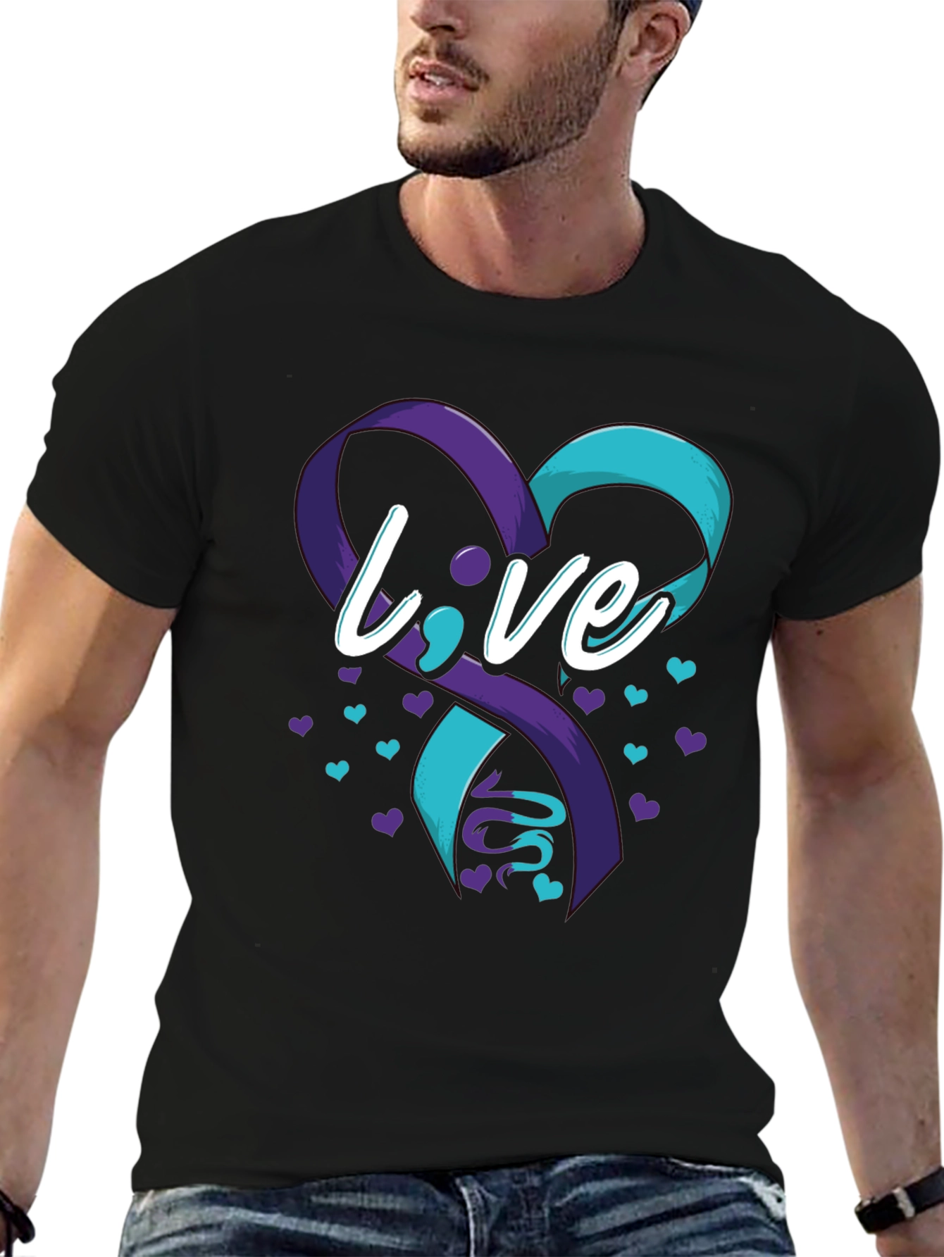 Live Awareness Ribbon Graphic T-Shirt
