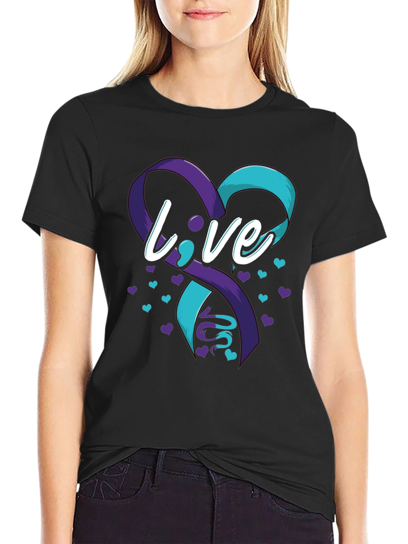 Live Awareness Ribbon Graphic T-Shirt