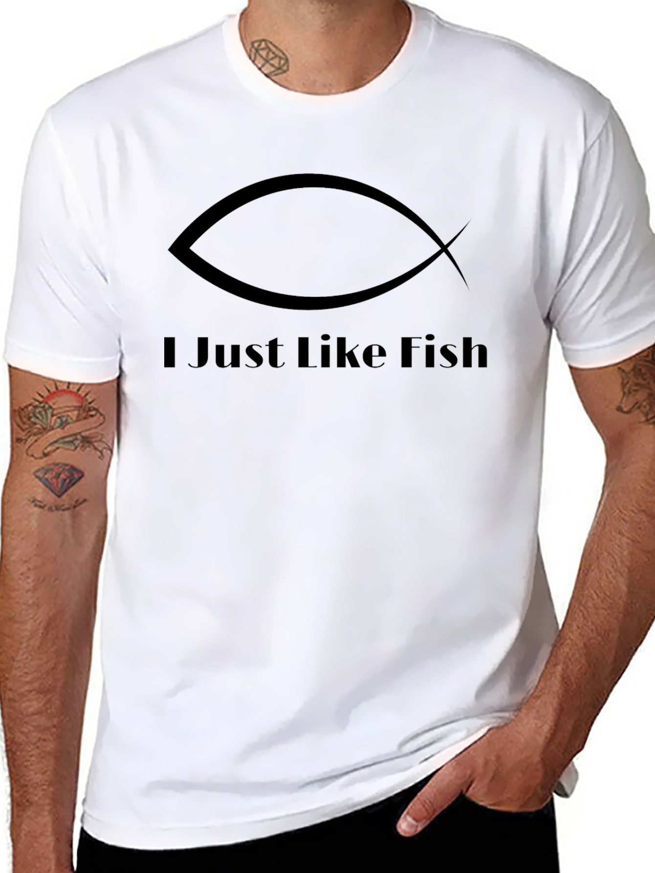 I Just Like Fish Black T-Shirt