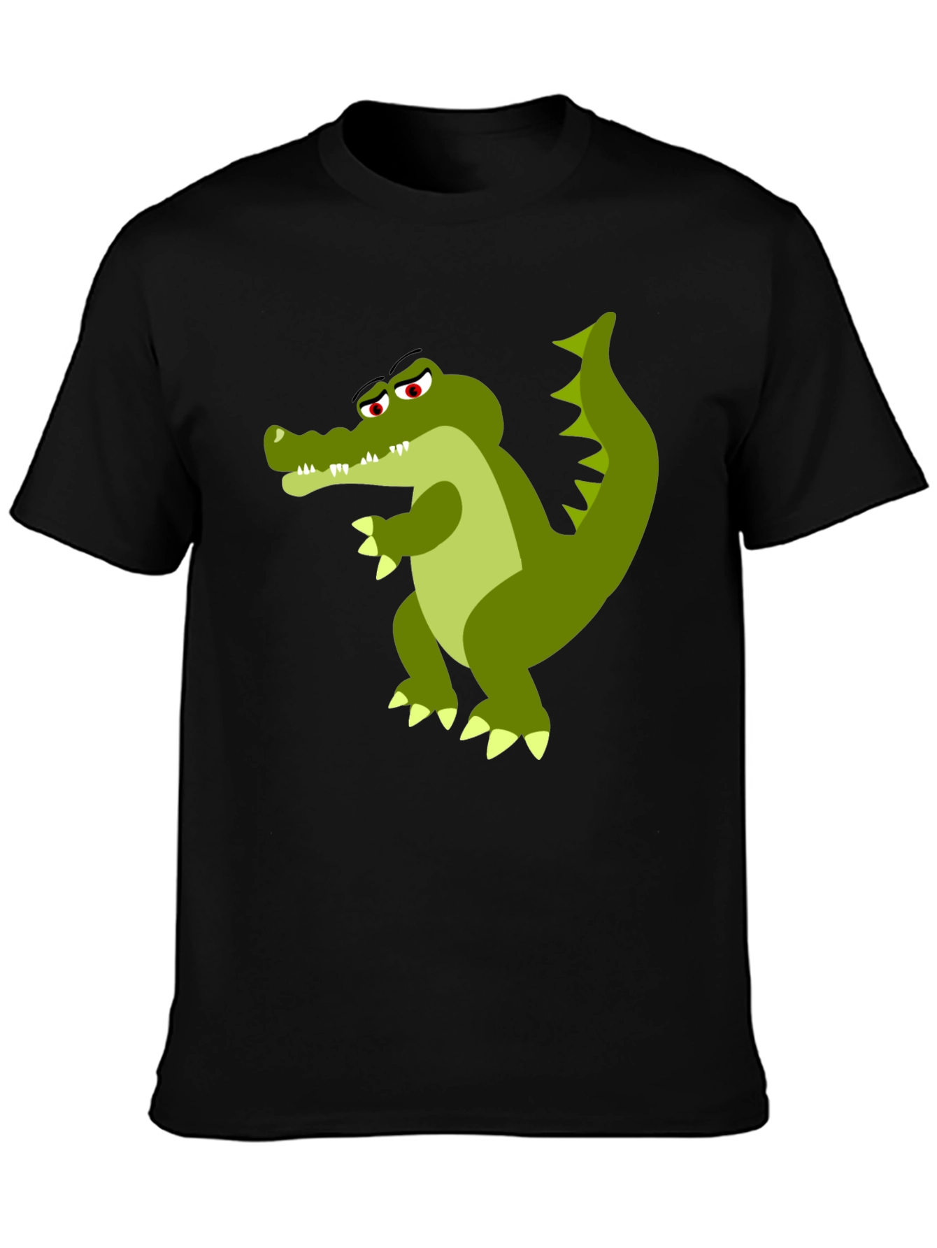 Cool Crocodile Graphic Tee - Black Cotton T-Shirt