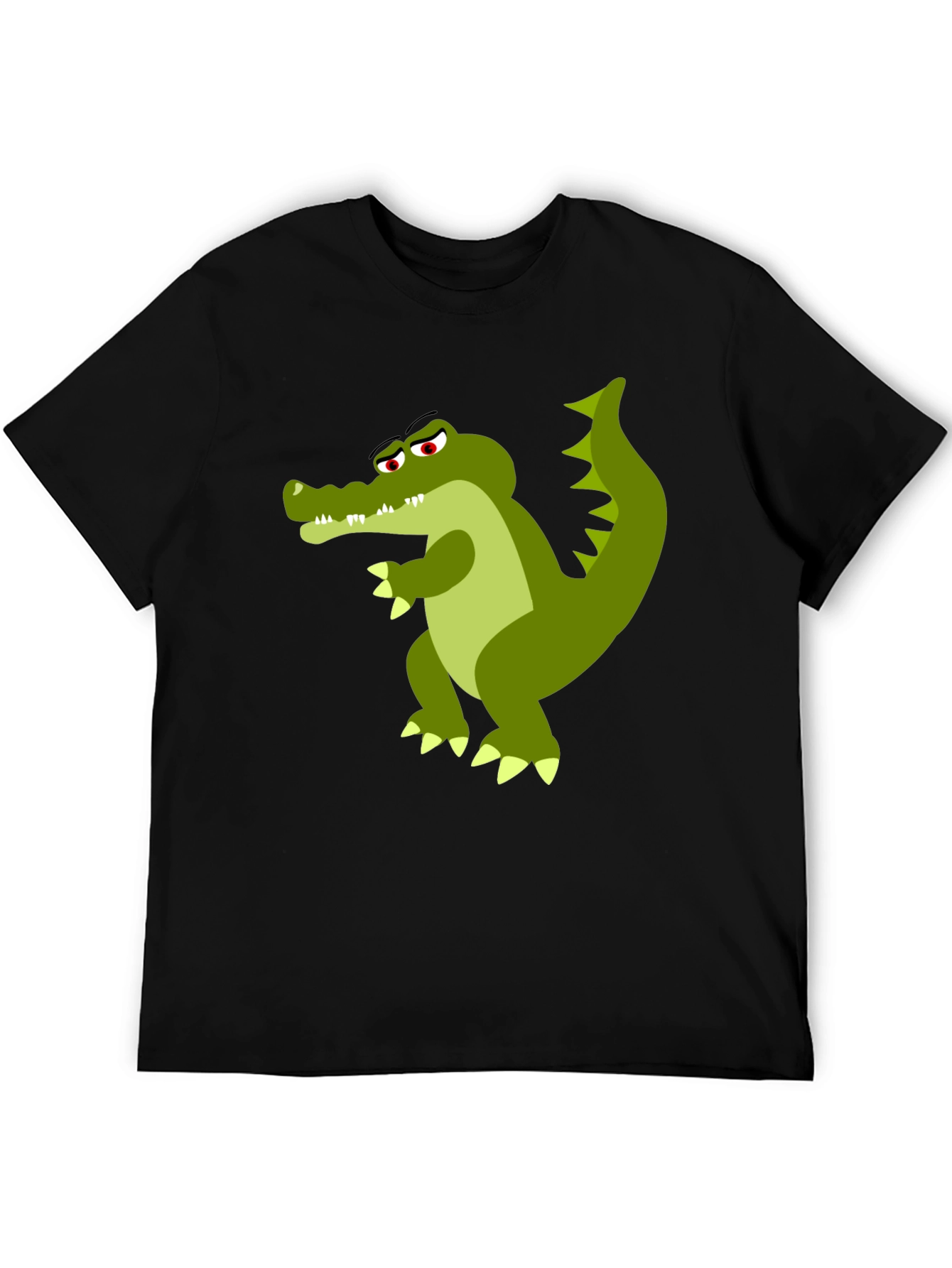 Cool Crocodile Graphic Tee - Black Cotton T-Shirt
