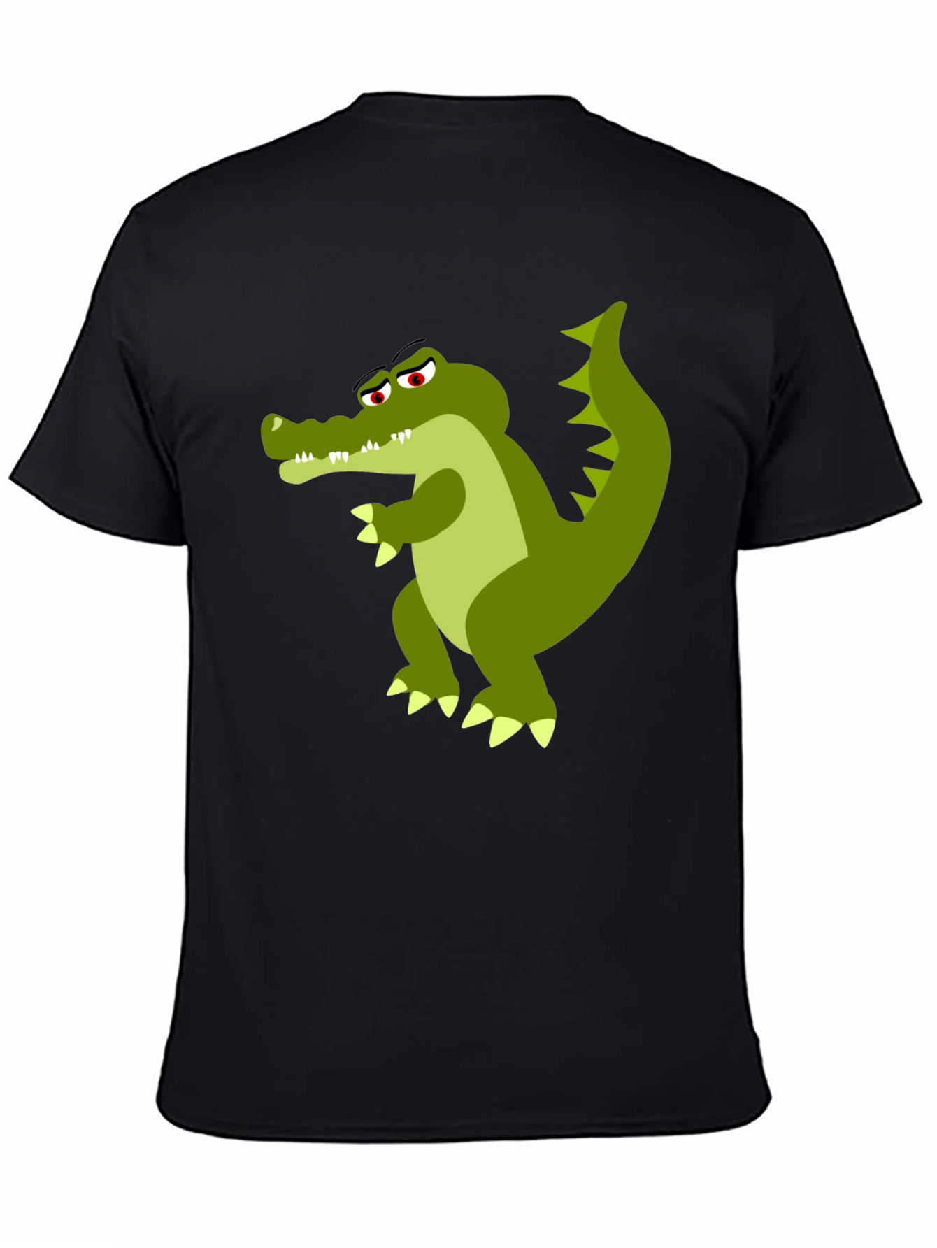 Cool Crocodile Graphic Tee - Black Cotton T-Shirt