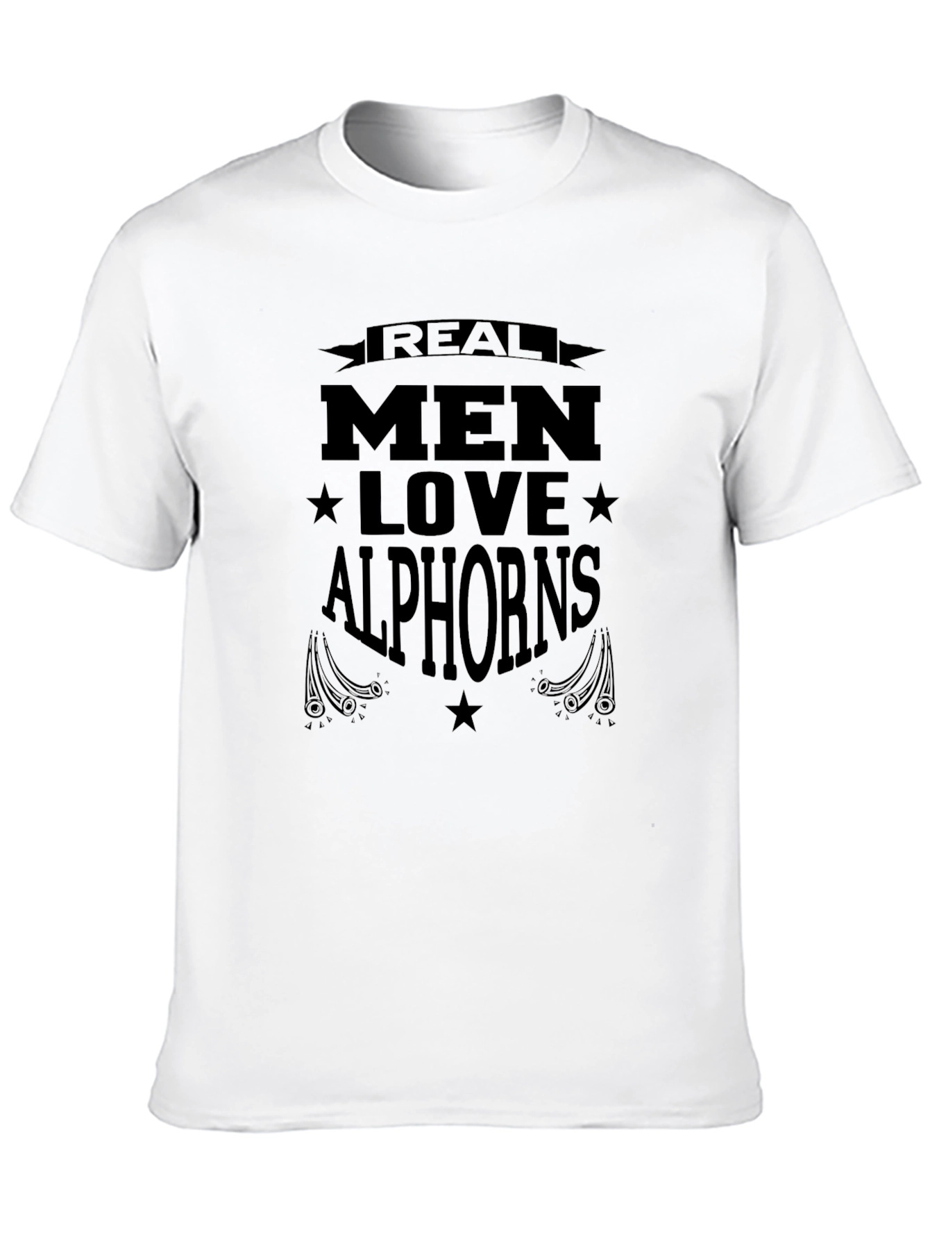 Real Men Love Alphorns T-Shirt - Black