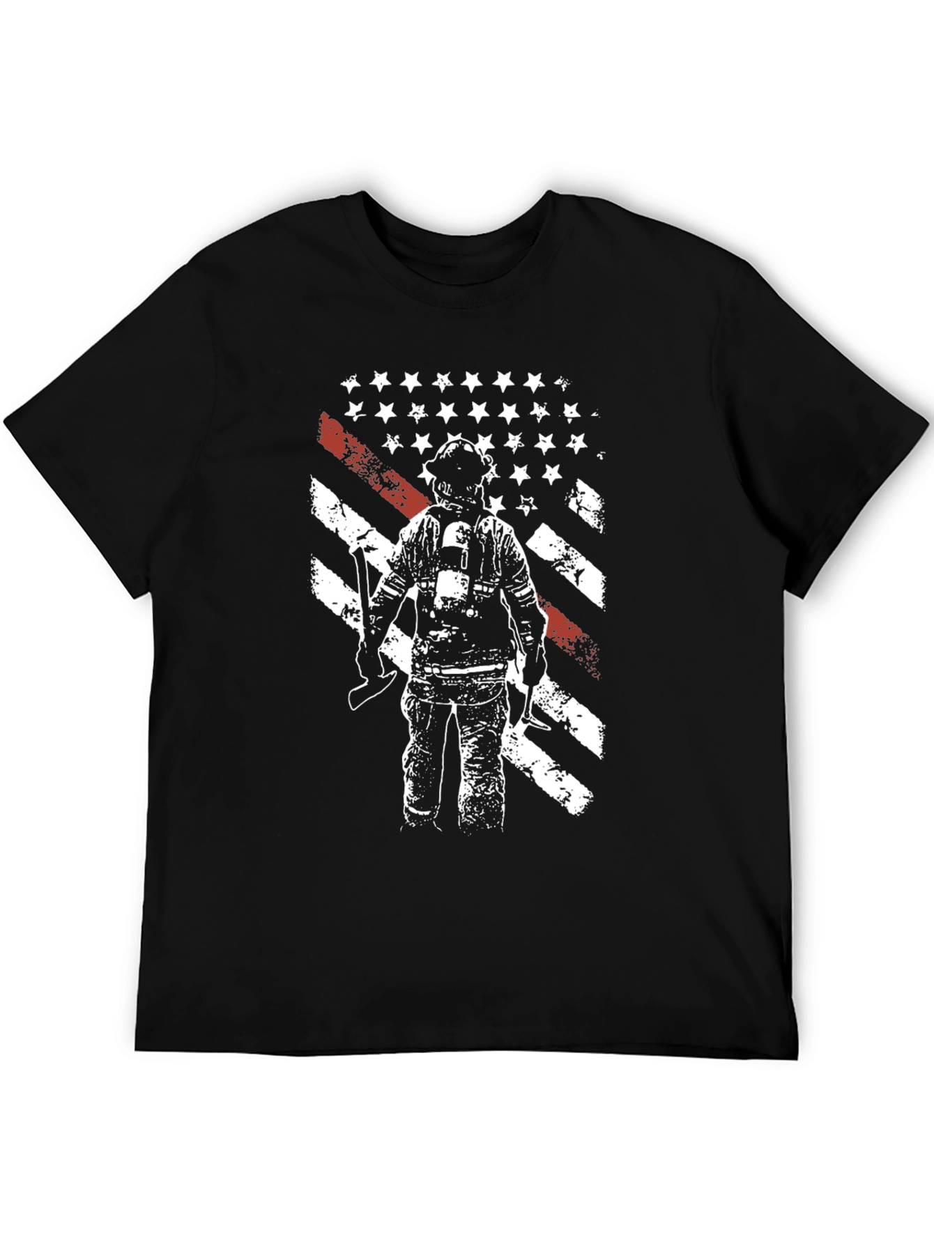 Firefighter American Flag Graphic T-Shirt