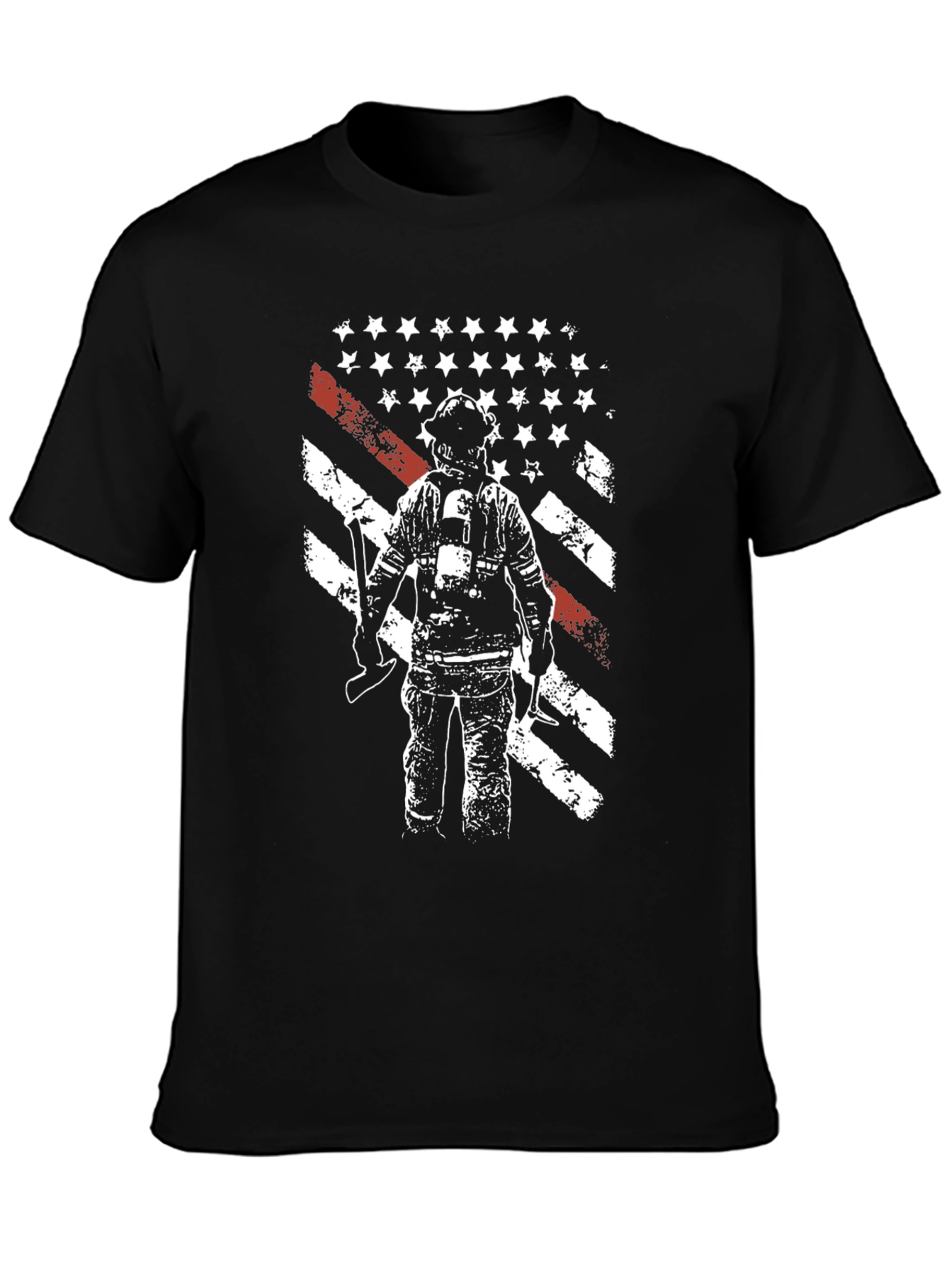 Firefighter American Flag Graphic T-Shirt
