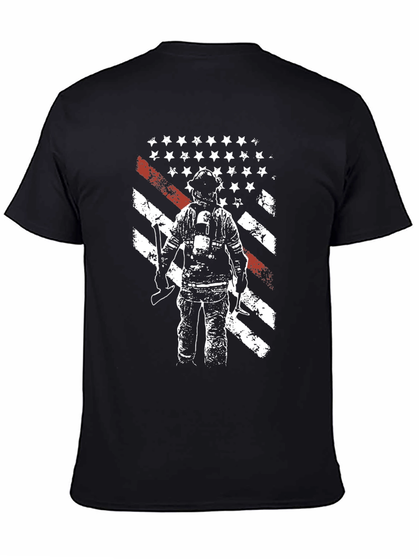 Firefighter American Flag Graphic T-Shirt