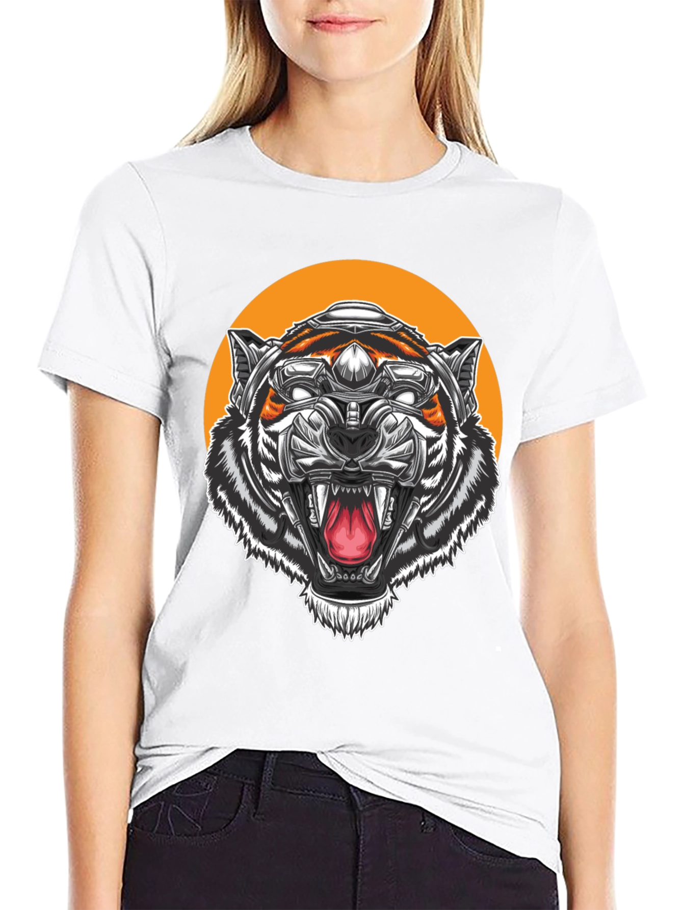 Cyber Tiger Graphic Tee - Black T-Shirt