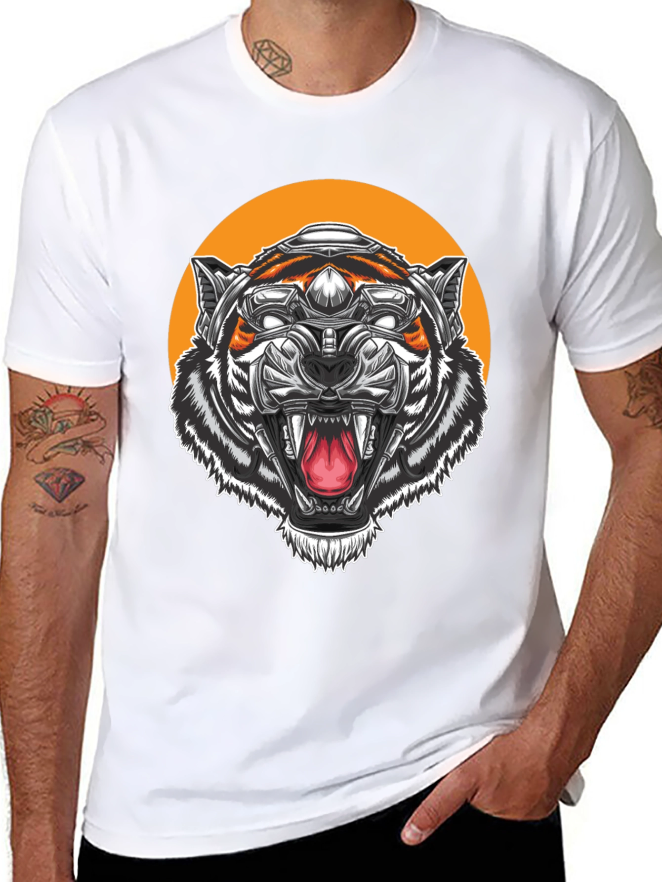 Cyber Tiger Graphic Tee - Black T-Shirt