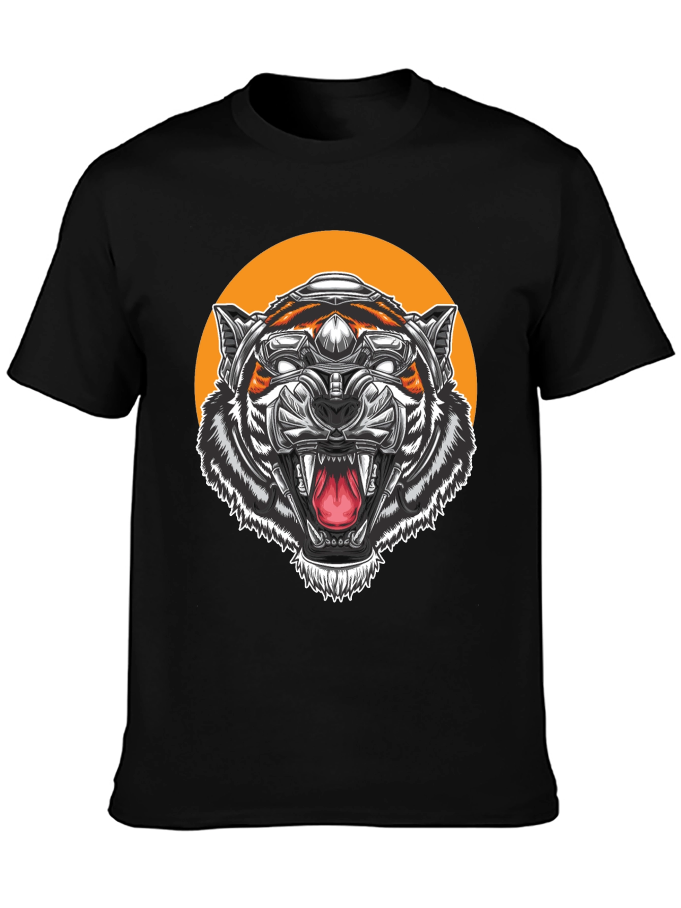 Cyber Tiger Graphic Tee - Black T-Shirt