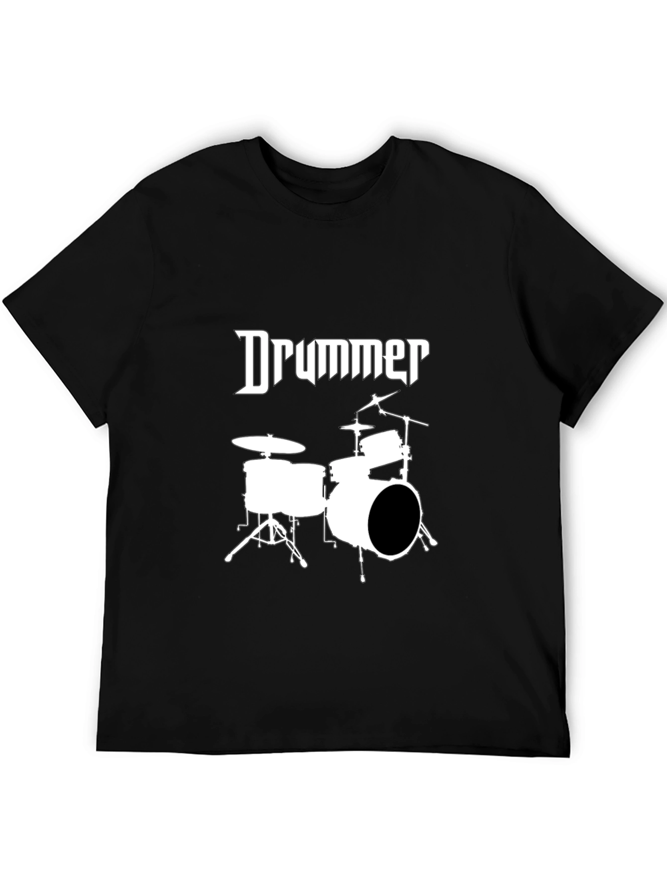 Drummer Graphic Tee - Black Cotton T-Shirt