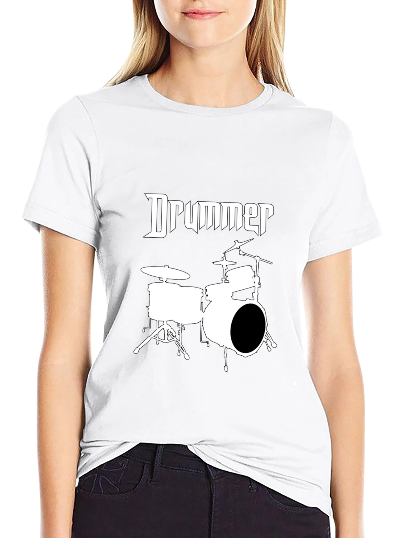 Drummer Graphic Tee - Black Cotton T-Shirt