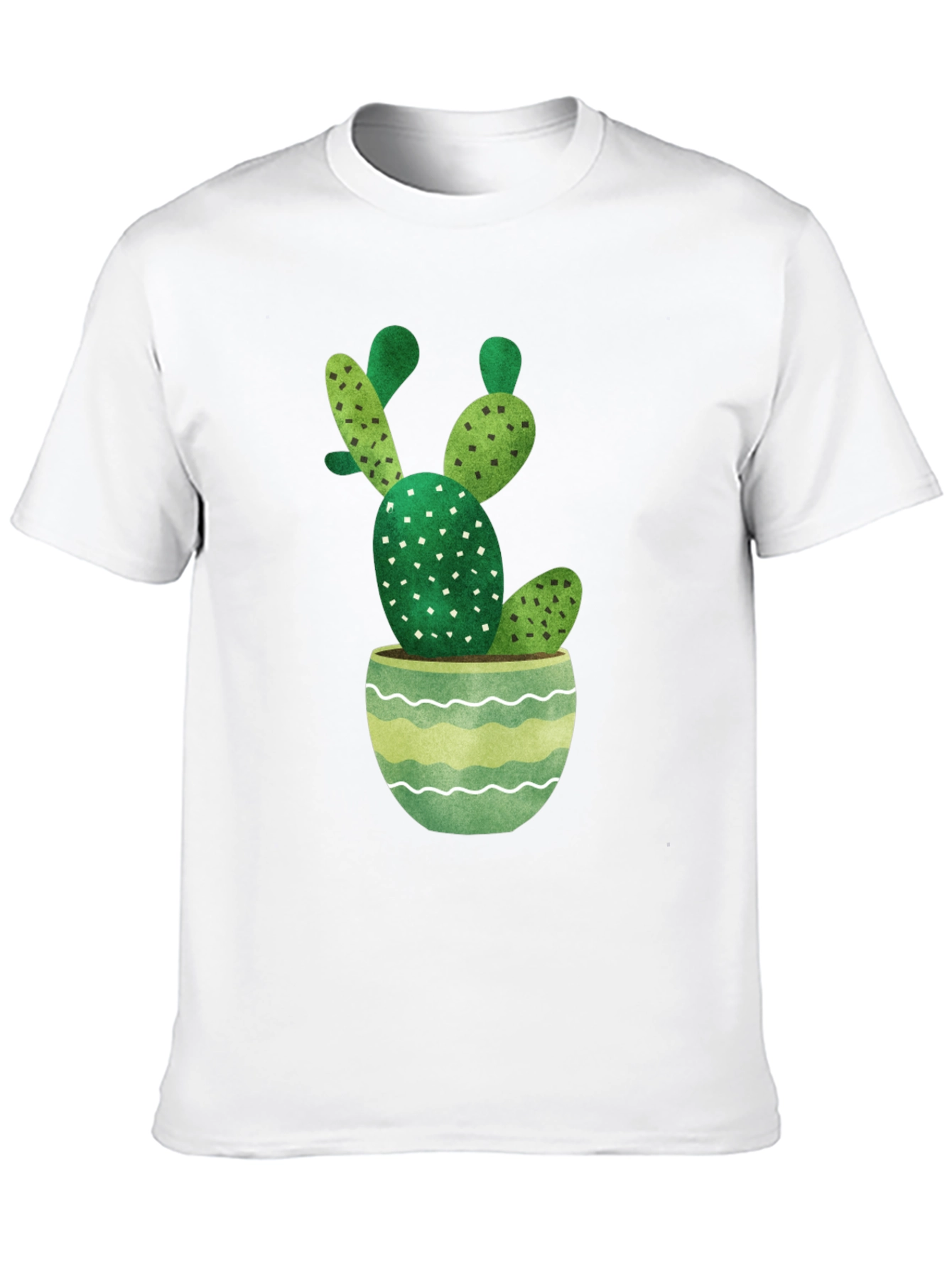 Cactus in Pot Graphic Tee - Stylish Black T-Shirt