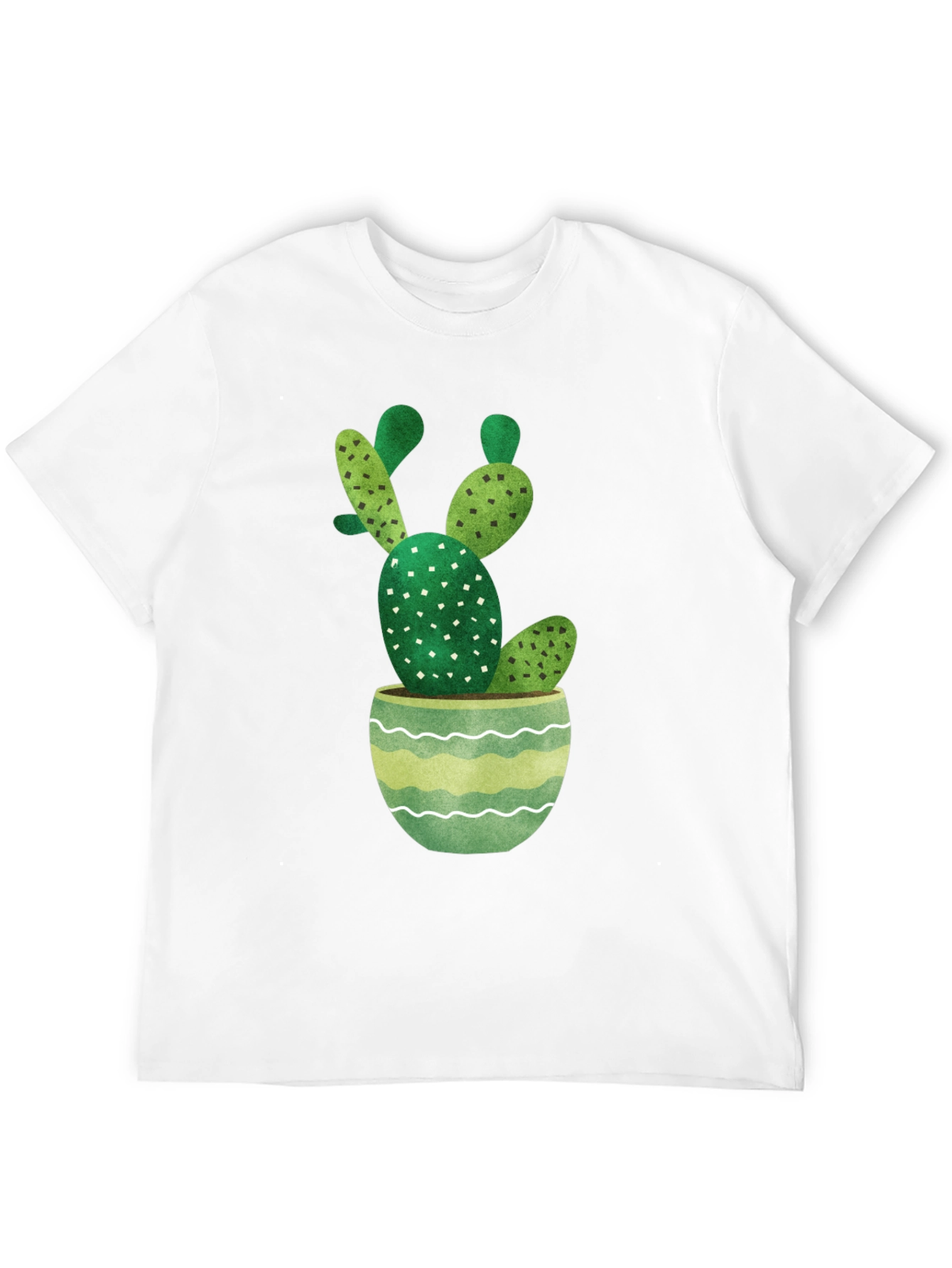 Cactus in Pot Graphic Tee - Stylish Black T-Shirt