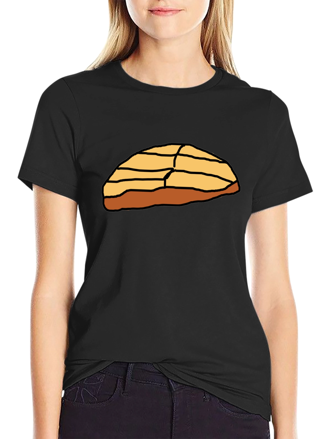Concha Bread Graphic T-Shirt - Black