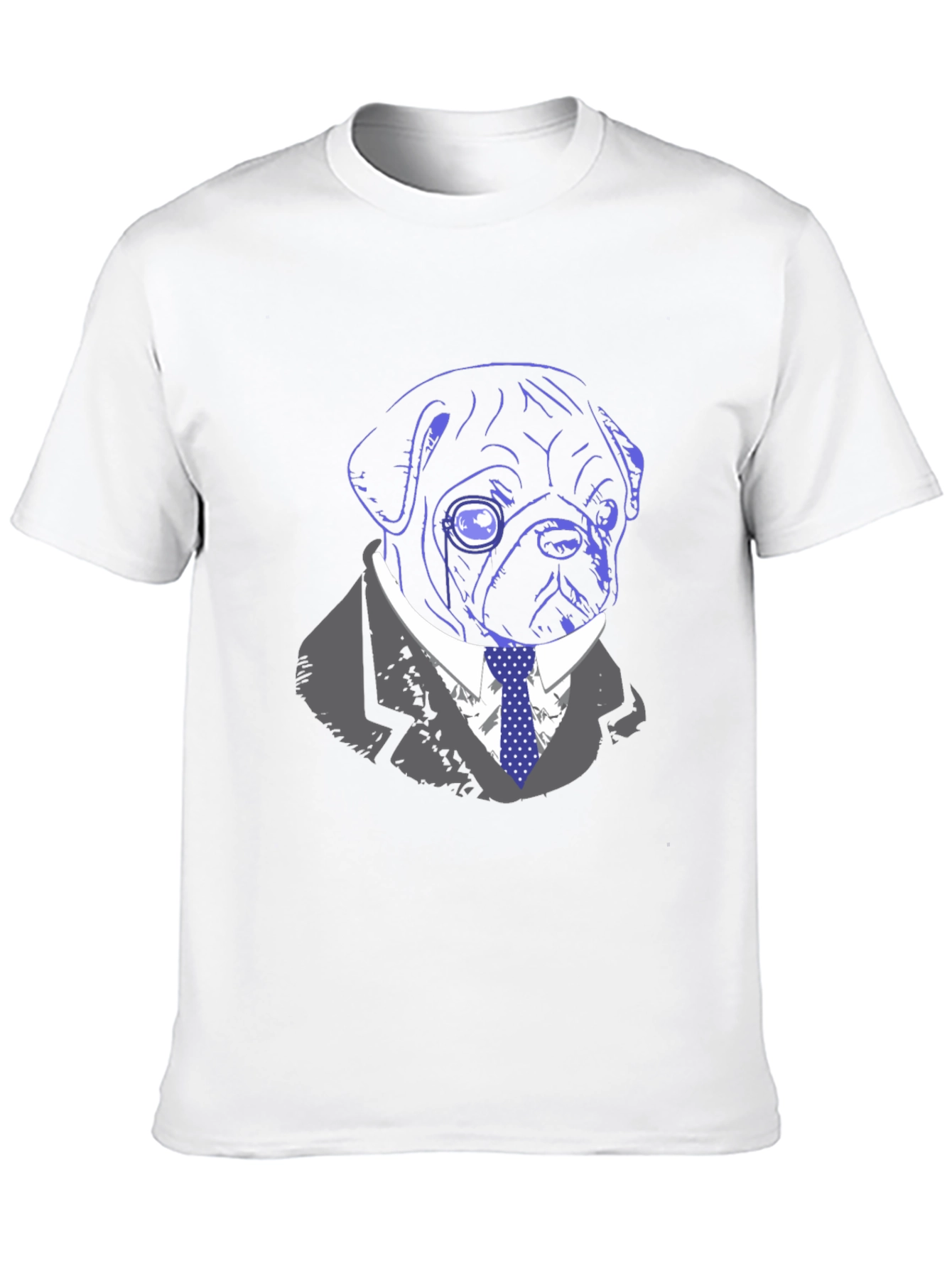 Dapper Dog T-Shirt - Monocle Pug
