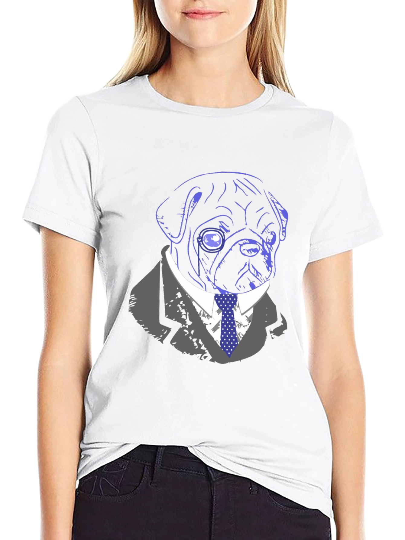 Dapper Dog T-Shirt - Monocle Pug