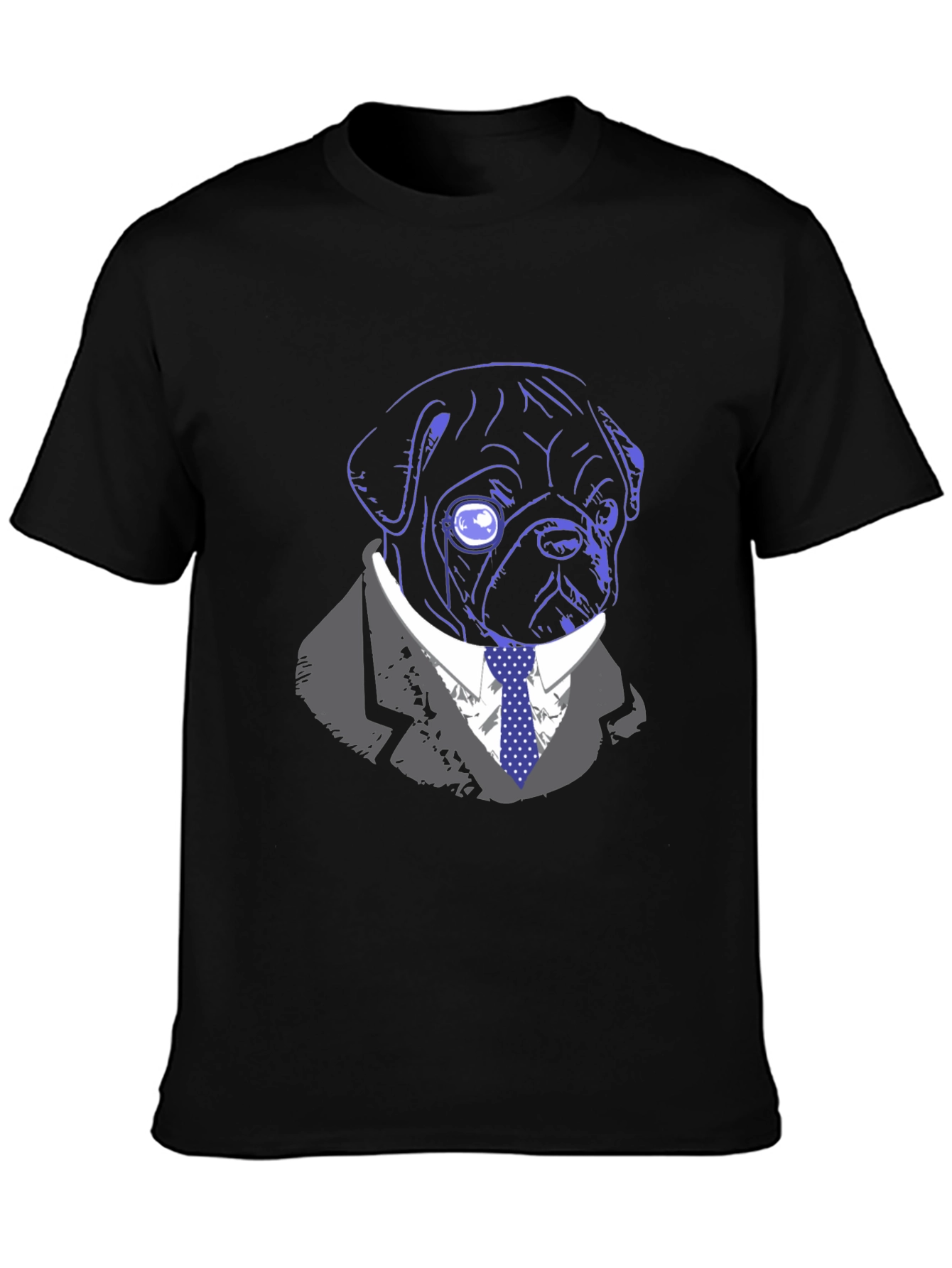 Dapper Dog T-Shirt - Monocle Pug
