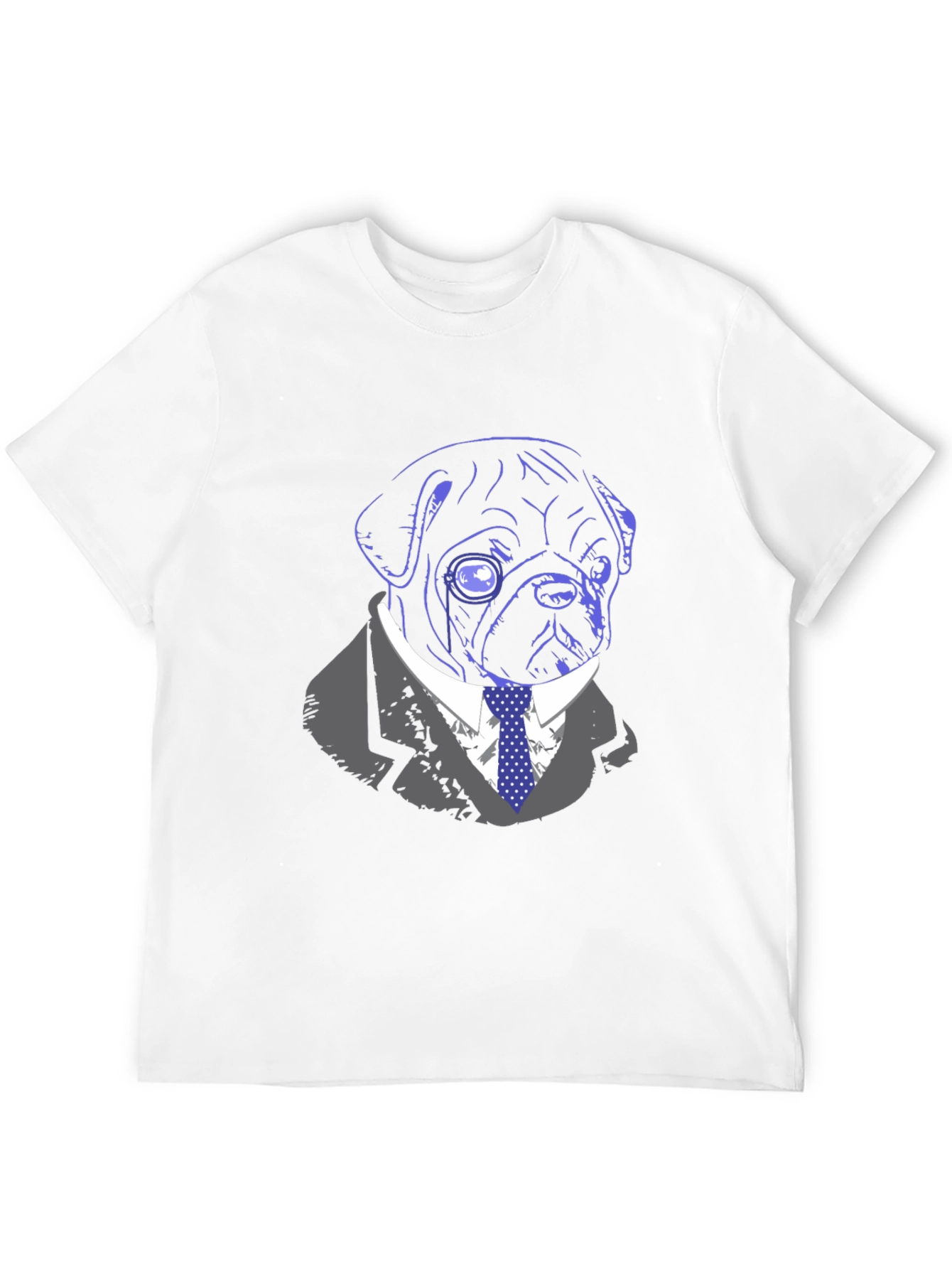 Dapper Dog T-Shirt - Monocle Pug