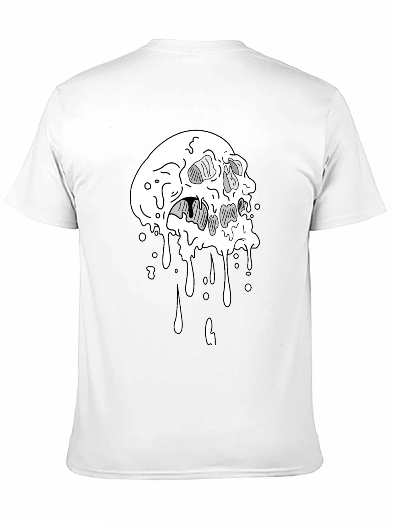 Melting Skull Graphic Tee - Cool Black T-Shirt