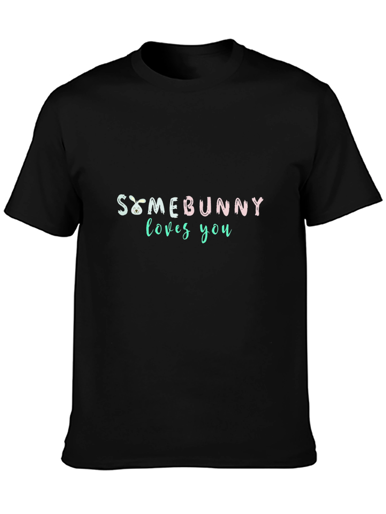 Somebunny Loves You T-Shirt - Black Easter Gift