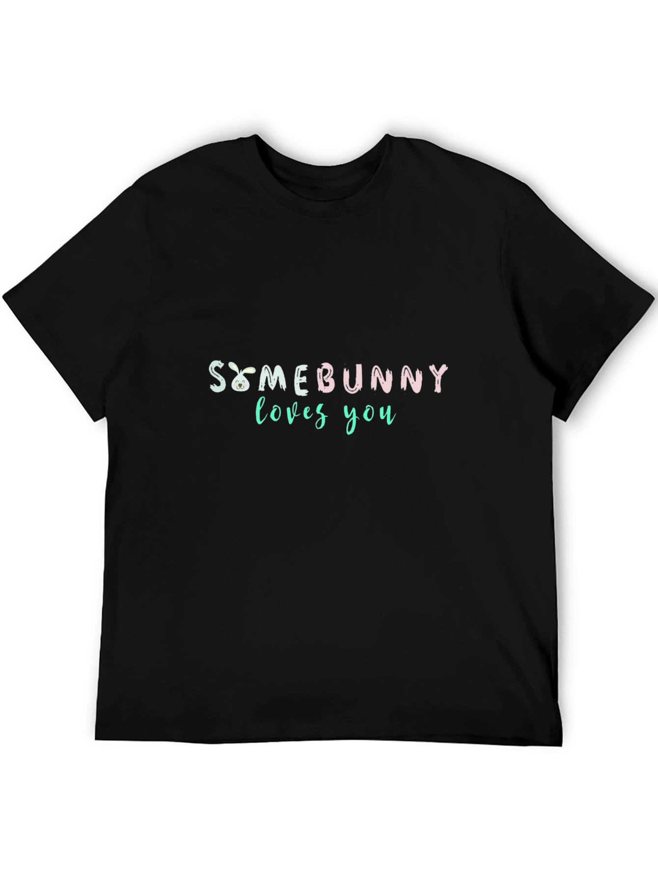 Somebunny Loves You T-Shirt - Black Easter Gift
