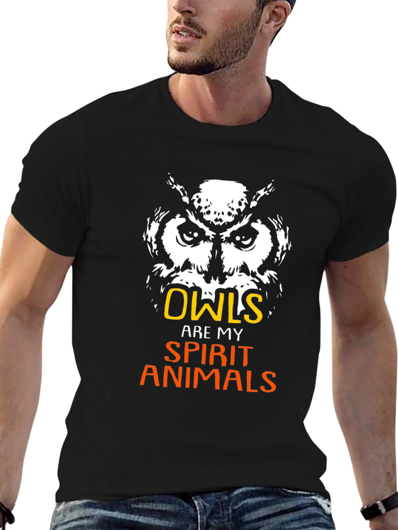 Owl Spirit Animal T-Shirt - Black Graphic Tee