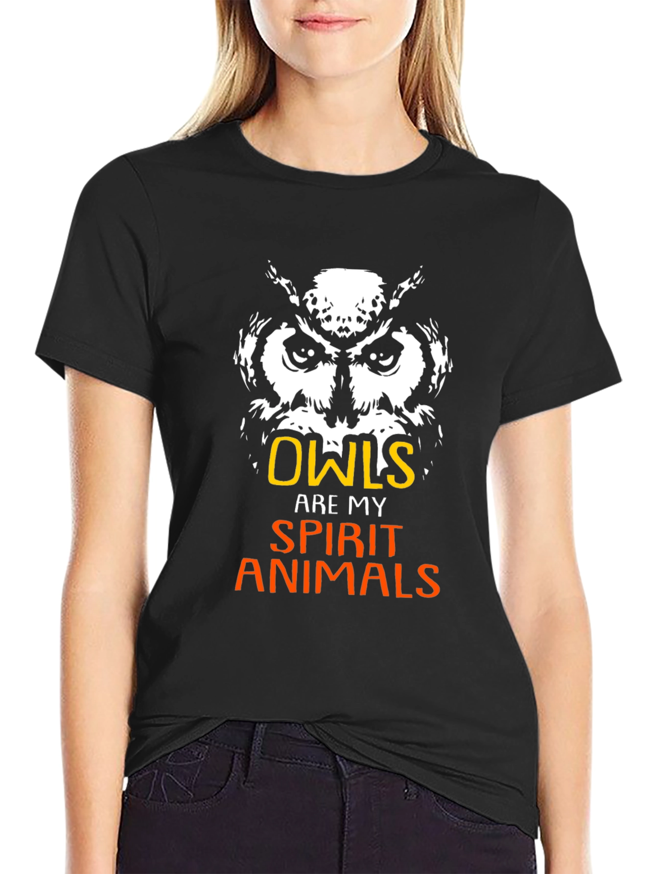 Owl Spirit Animal T-Shirt - Black Graphic Tee